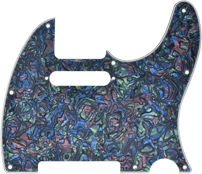 KAISH 8 Hole Tele Style Guitar Pickguard TL Pick Guard with Pickup Mounting Screw Holes for Tele/Telecaster Abalone Pearl