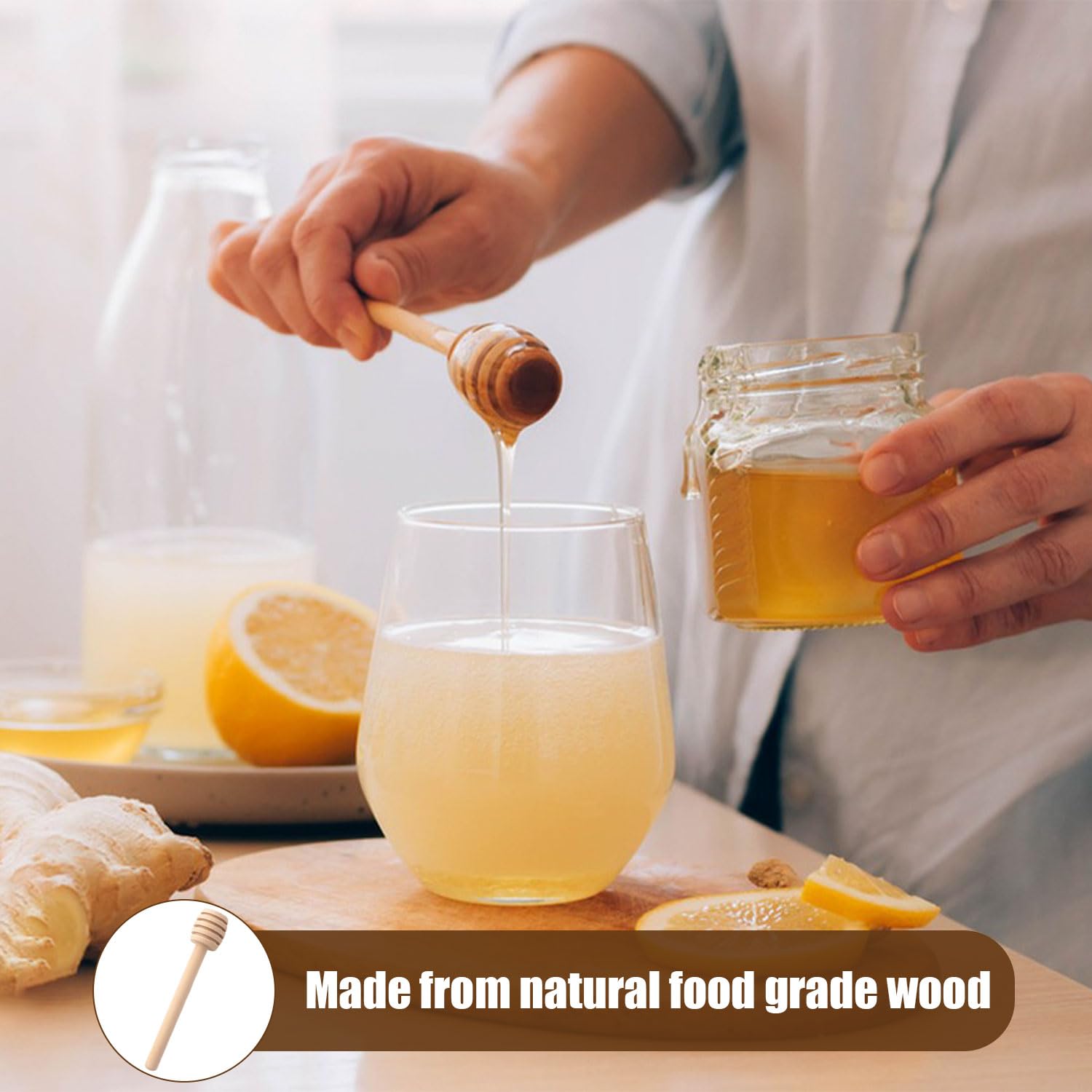 40 Spargimiele In Legno - Cucchiaini Per Miele E Marmellata, Ideali Per Feste E Regali - Foto 5