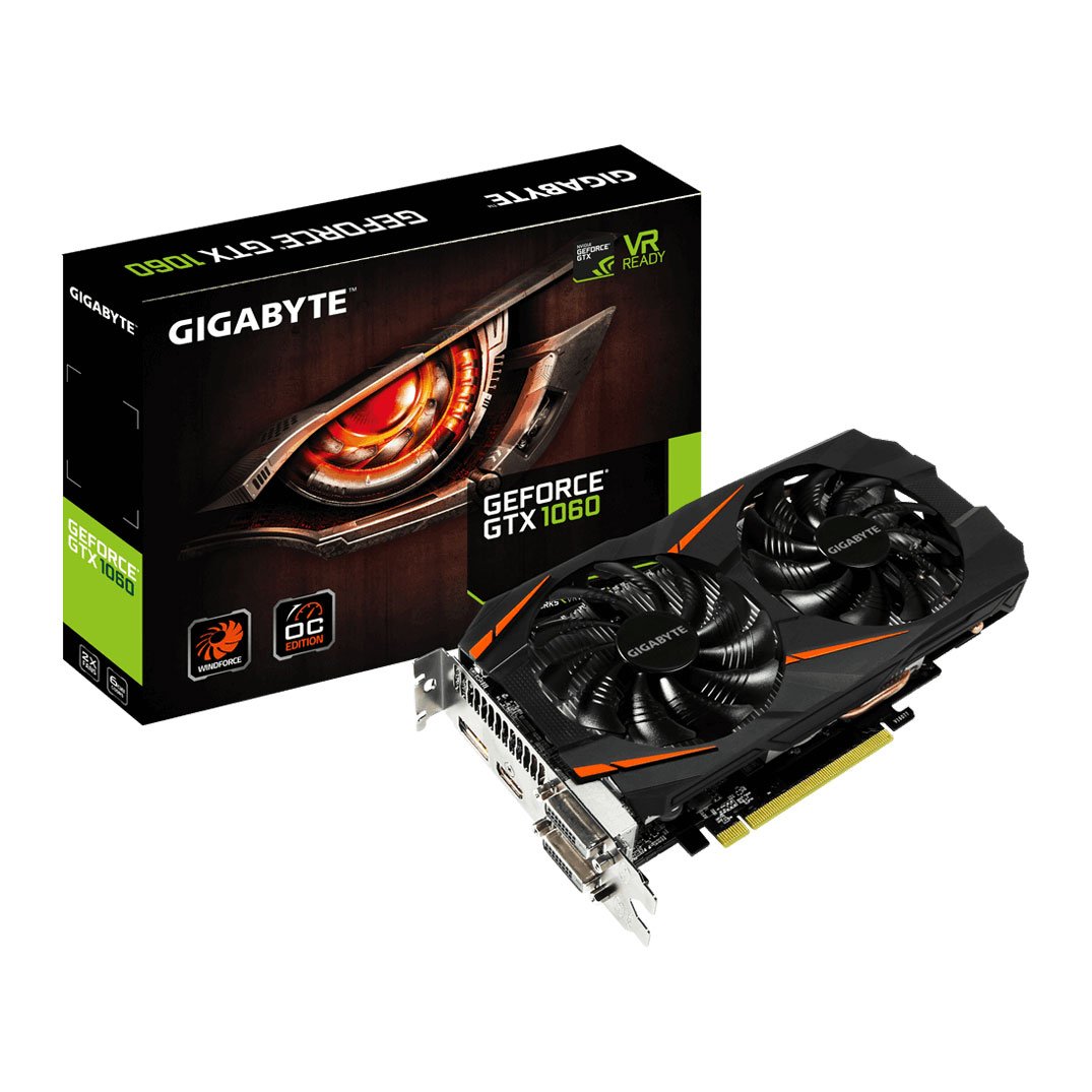 グラフィックボード・グラボ・ビデオカード GIGABYTE GeForce GTX1060 6GB Placa de Vídeo Gigabyte GeForce GTX 1060 Windforce 6GB GV
