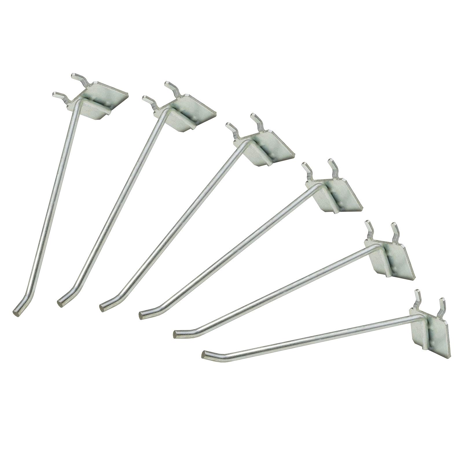 MAXTOOL 6 Inch Peg Hooks Pegboard Slot Wall Shelving Hooks Storage Organizer Tools 6PCs Peg Locks Metal Hooks PK00W01R06