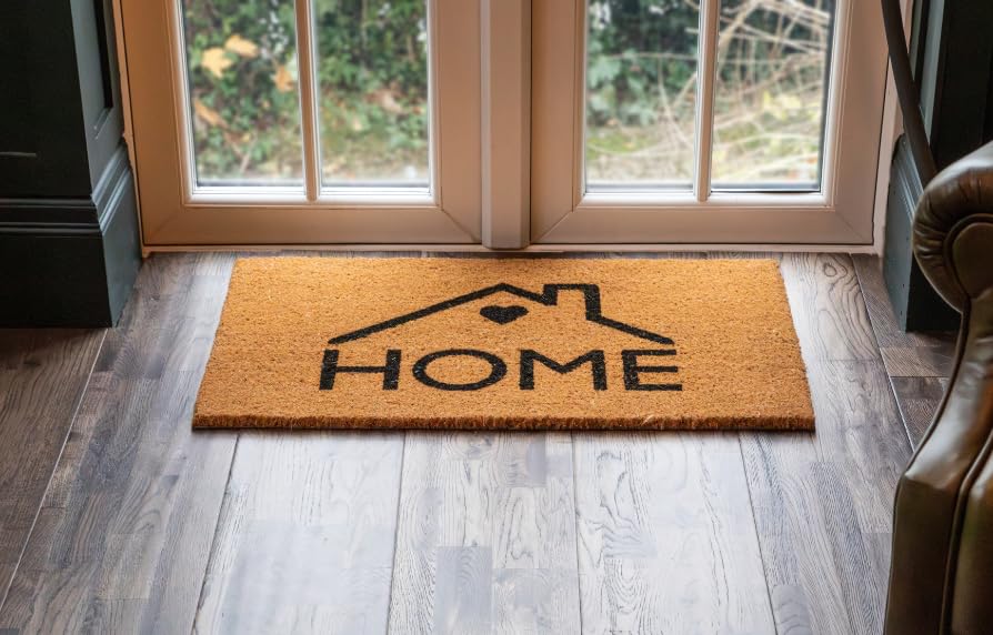 FloorPro Printed Novelty Home Door Mat Indoor/Sheltered Outdoor Use 45cm x 75cm Natural Coir Welcome Mat - Decorative Print