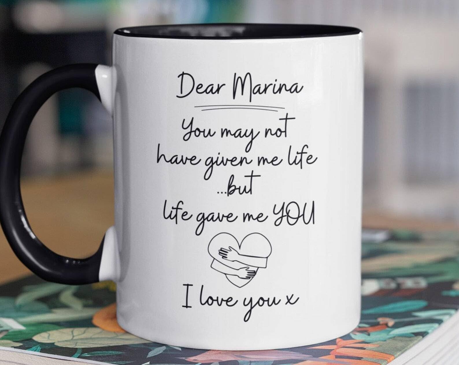 MUGS TRADER Personalized Bonus Mom Gift for Her Stepmom Coffee Cup Mothers Day Gift for Fost Printed Coffee and Tea Ceramic Mug- 11OZ Ceramic Coffee Mug