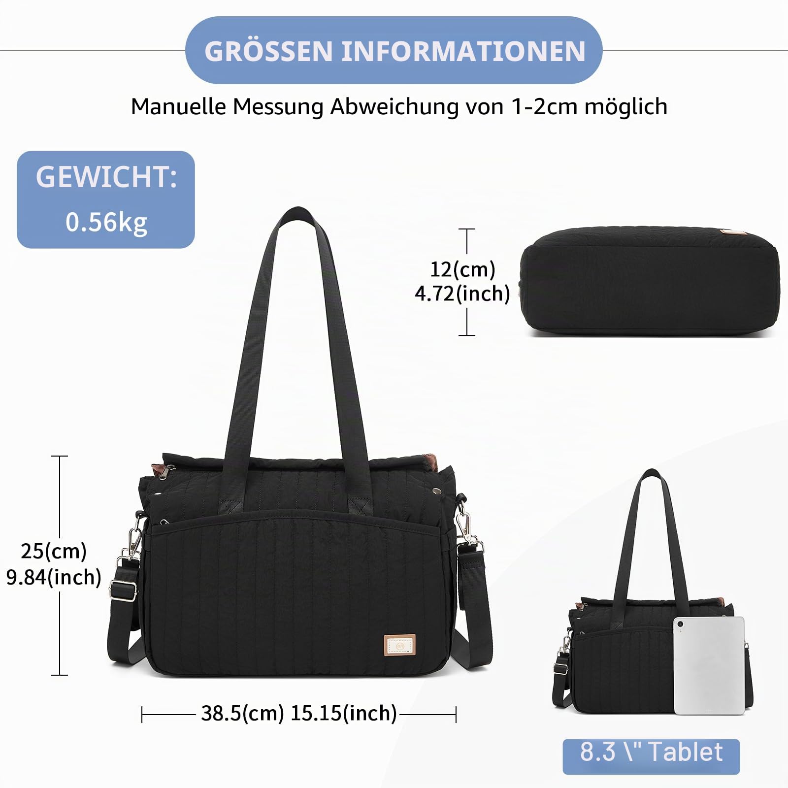 Miss Lulu Wickeltasche für Kinderwagen Wasserdichte Multifunktionale Babytasche mit Kinderwagenhaken Diaper Bag für Mütter Ideal für Schwangerschaf/Krankenhaus/Reisen/Babypflege, Große Kapazität
