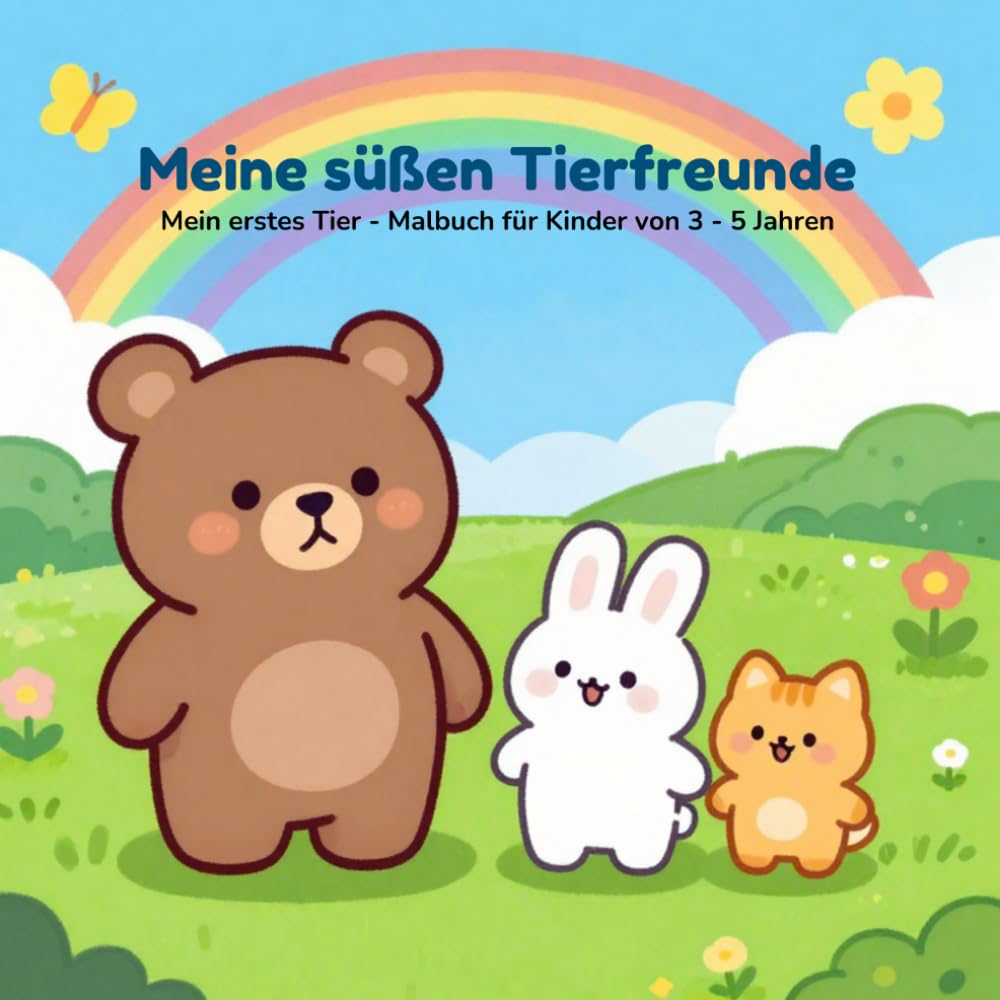 Meine süßen Tierfreunde: Mein erstes Tier-Malbuch für Kinder von 3–5 Jahren