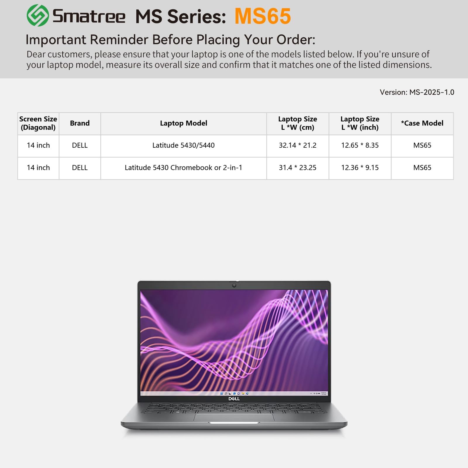 Smatree MS65 custodia rigida in EVA idrorepellente con supporto per 14 pollici DELL Latitude 5430/5440,Latitude 5430 Chromebook or 2-in-1 Notebook custodia borsa (Not per Latitude 5430 Rugged! ! !)
