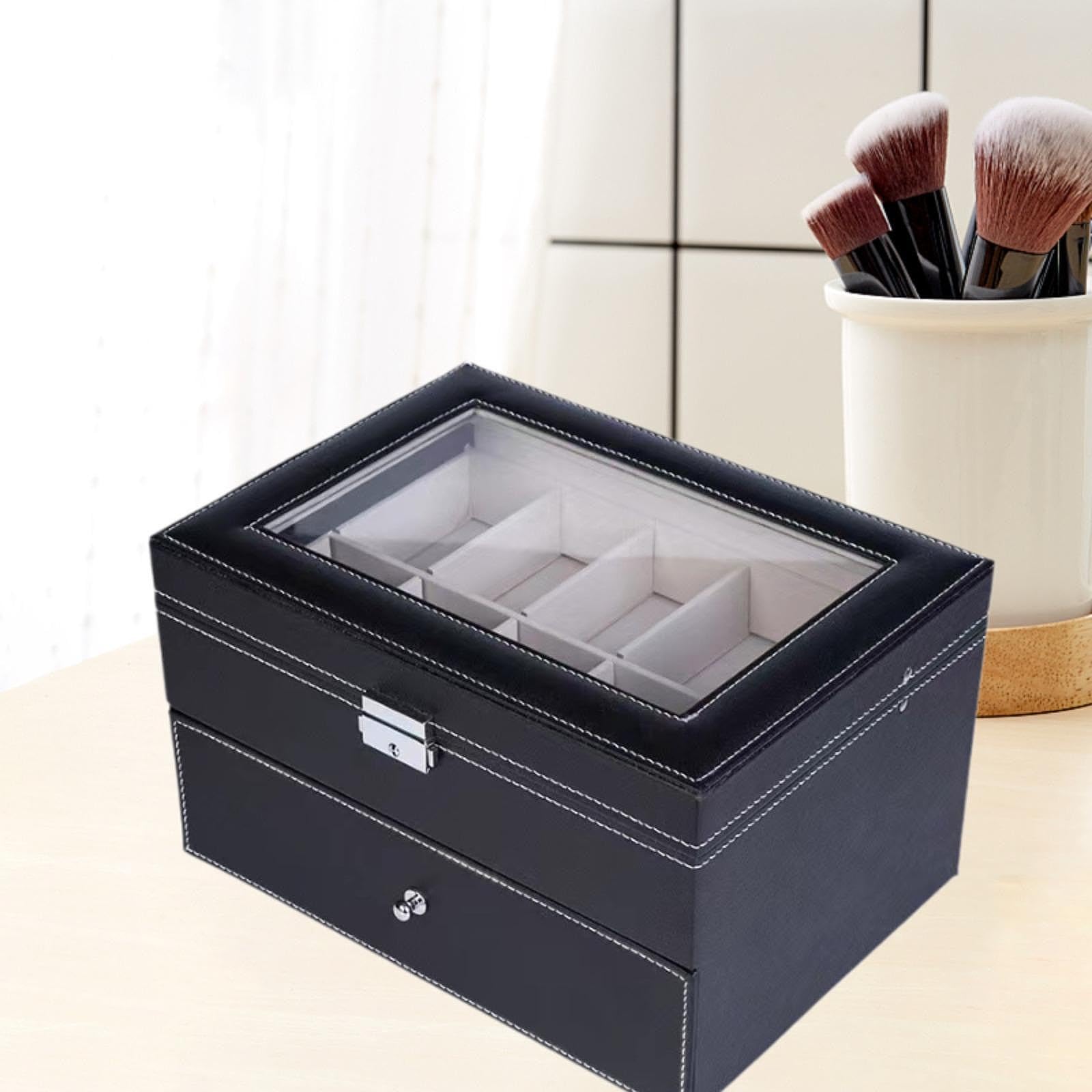 misppro Organizer Orologi 12 Slot Con Cassetto | organizer multiuso, compatto, cassetto porta oggetti, ideale per comò