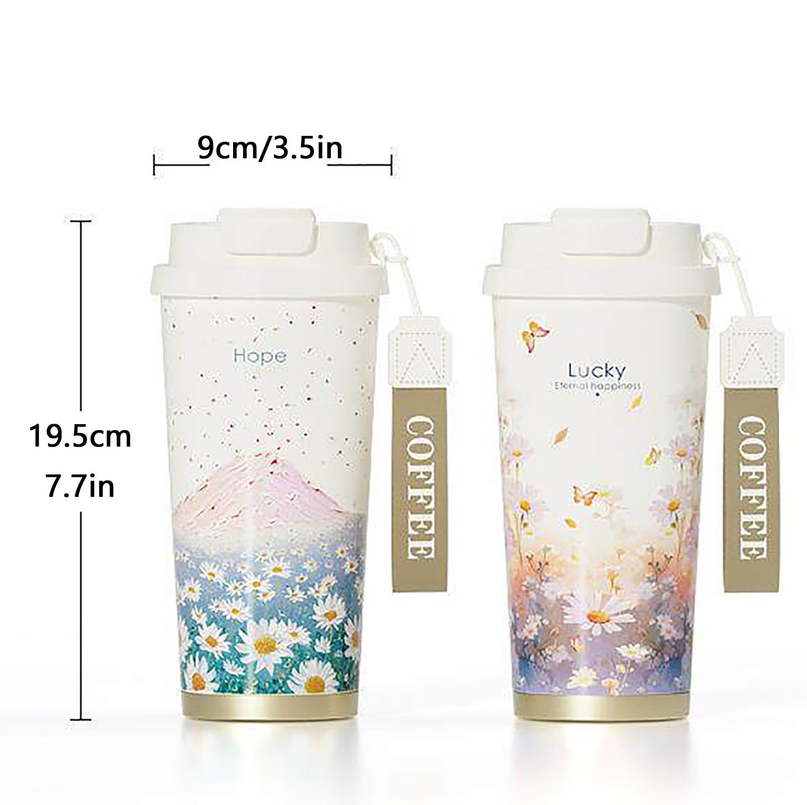 520ml / 17oz, Kaffee Thermobecher, Thermo Trinkbecher, Auslaufsicheres Design, Leicht zu Transportieren, Geeignet für Büros, Campus, Treffen und Camping(Blue)