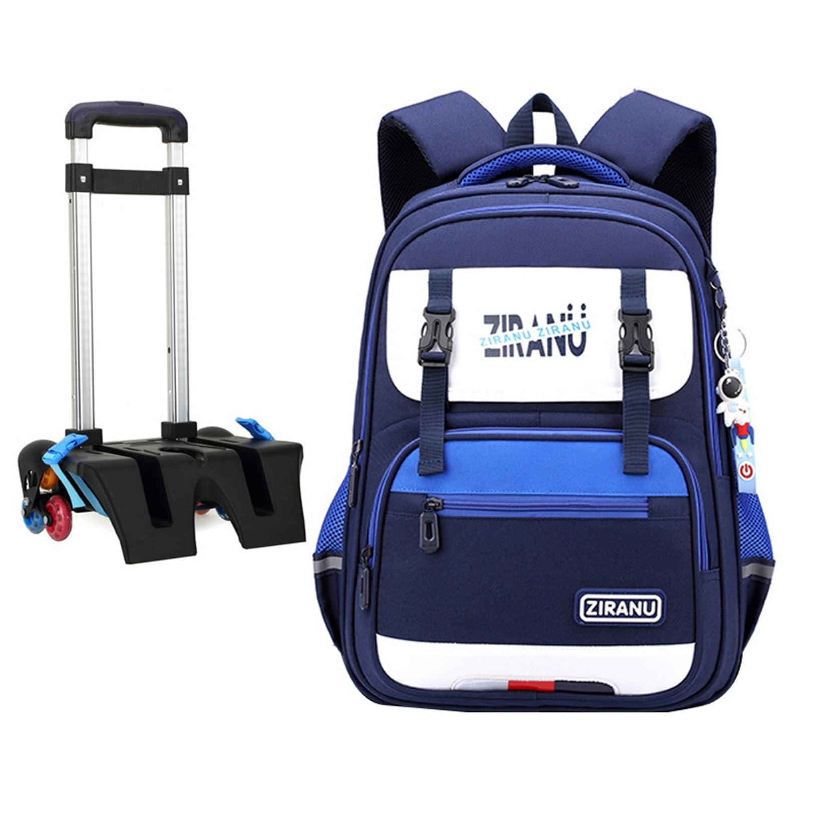 Kids' Rolling Backpack, Kids Carrier, Junior High School Students, Trolley School Bag, Removable, Dual-Use Backpack, Luggage, Wheels, Casual, Multi-functional, Stair Climbing, Suitable for 2-3