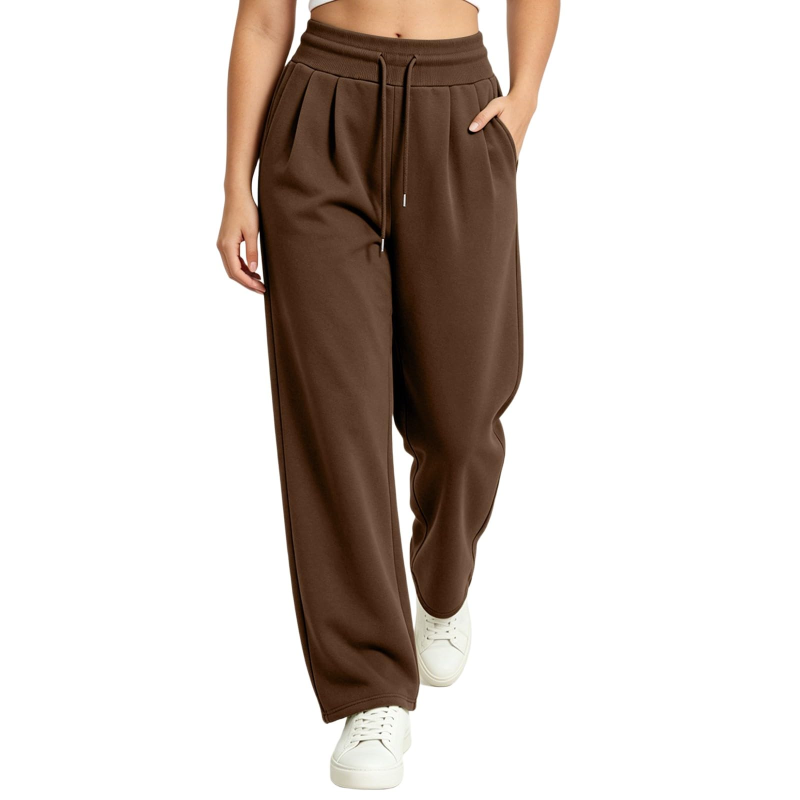 Pantaloni Sportivi Donna Pantaloni Baggy con Tasche Morbidi e Comodi Pantalone Jogger in Cotone Larghi e Leggeri Pants Lunghi Tinta Unita Tuta Pantalone da Jogging con Coulisse per Yoga e Fitness