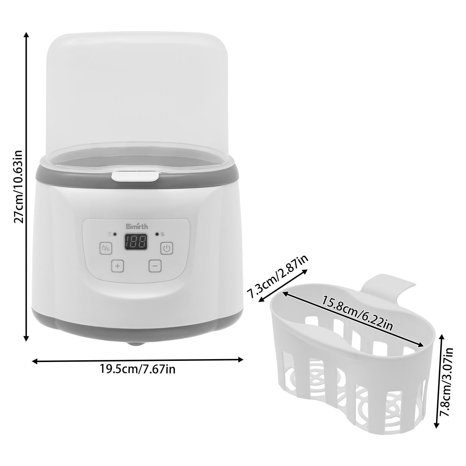 Scaldabiberon Baby 6 in 1, sterilizzatore per biberon con controllo della temperatura, protezione di spegnimento e display a LED, funzione di mantenimento del calore, scongelamento per famiglie,