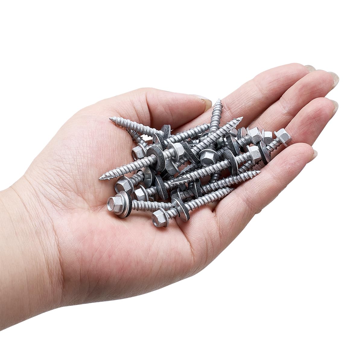 Silver Roofing Screws - 50 Pack #10x1-1/2 -4