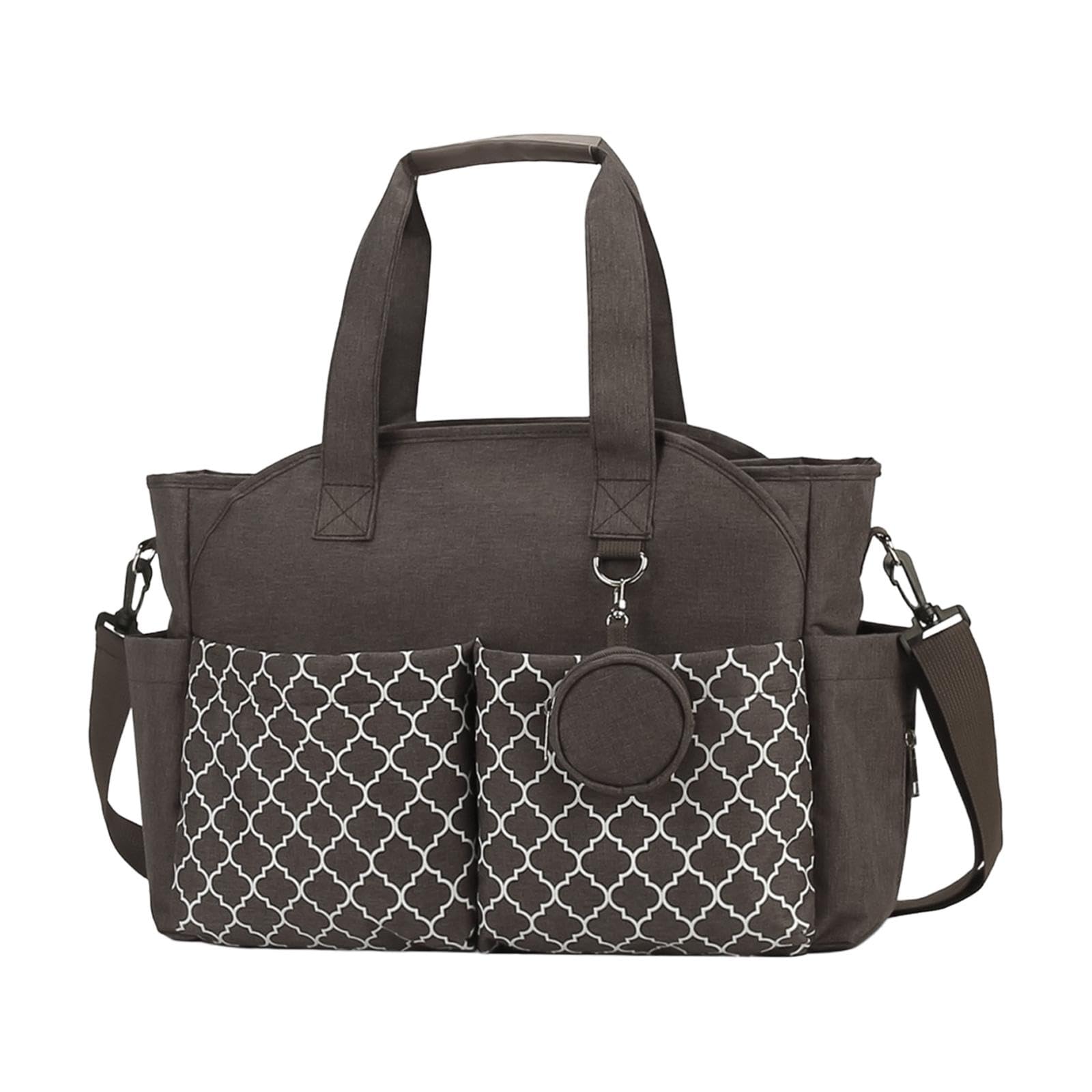 Multifunktionale Wickeltasche, Großes Innenvolumen, Vielseitige Tragemöglichkeiten, Eleganter Stoff in Samtoptik, Geeignet für, Braun