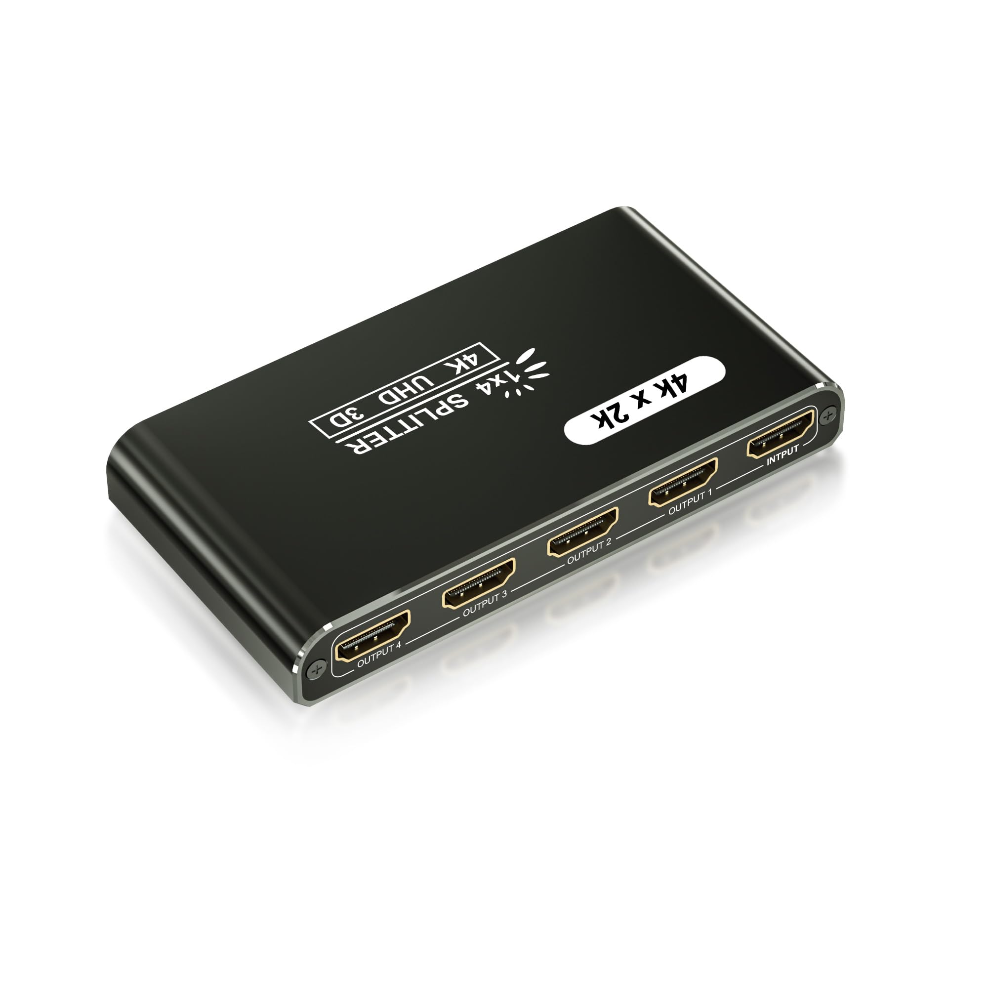 HDM I Spliter 1 in 4 Out, 4K@30Hz HDM I Spliter con 4 porte, box di separazione HDM I alimentata a 4 vie, duplicatore/mirro HDM I 1x4 supporta 3D UHD 1080P per PC Xbox PS4 Cable Box FireStick - 1