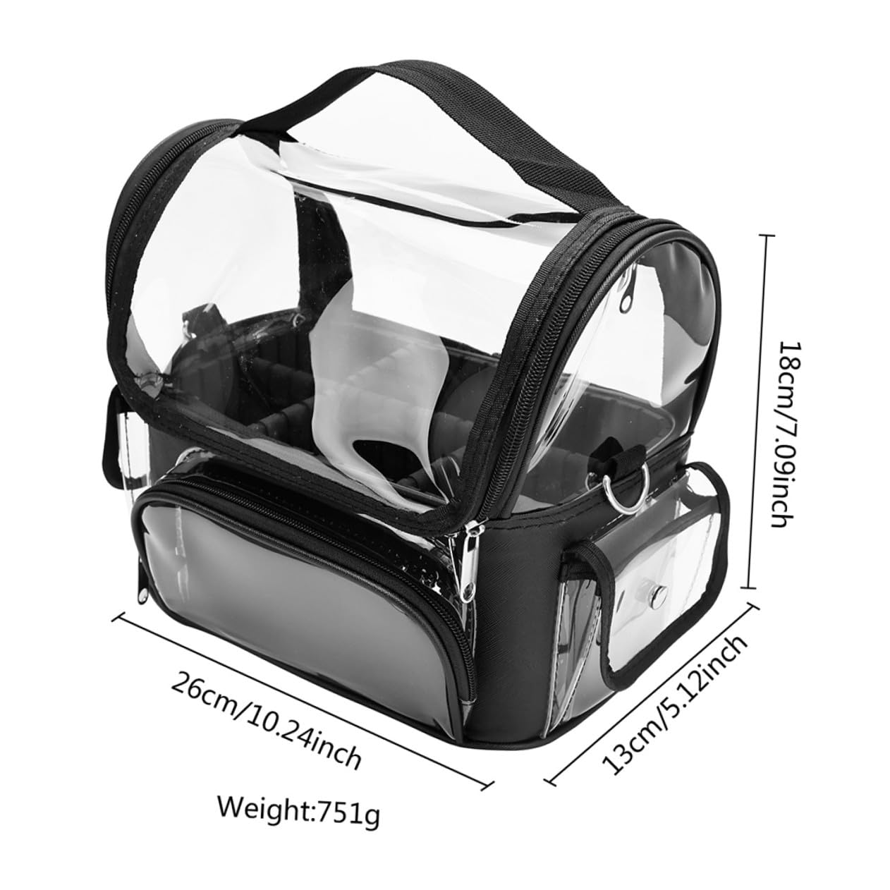 Zerodeko Borsa da Portautensili Trasparente, Custodia da Viaggio per Tosatrice e Strumenti lo Styling Chioma, Organizer Resistente per Parrucchieri Professionisti
