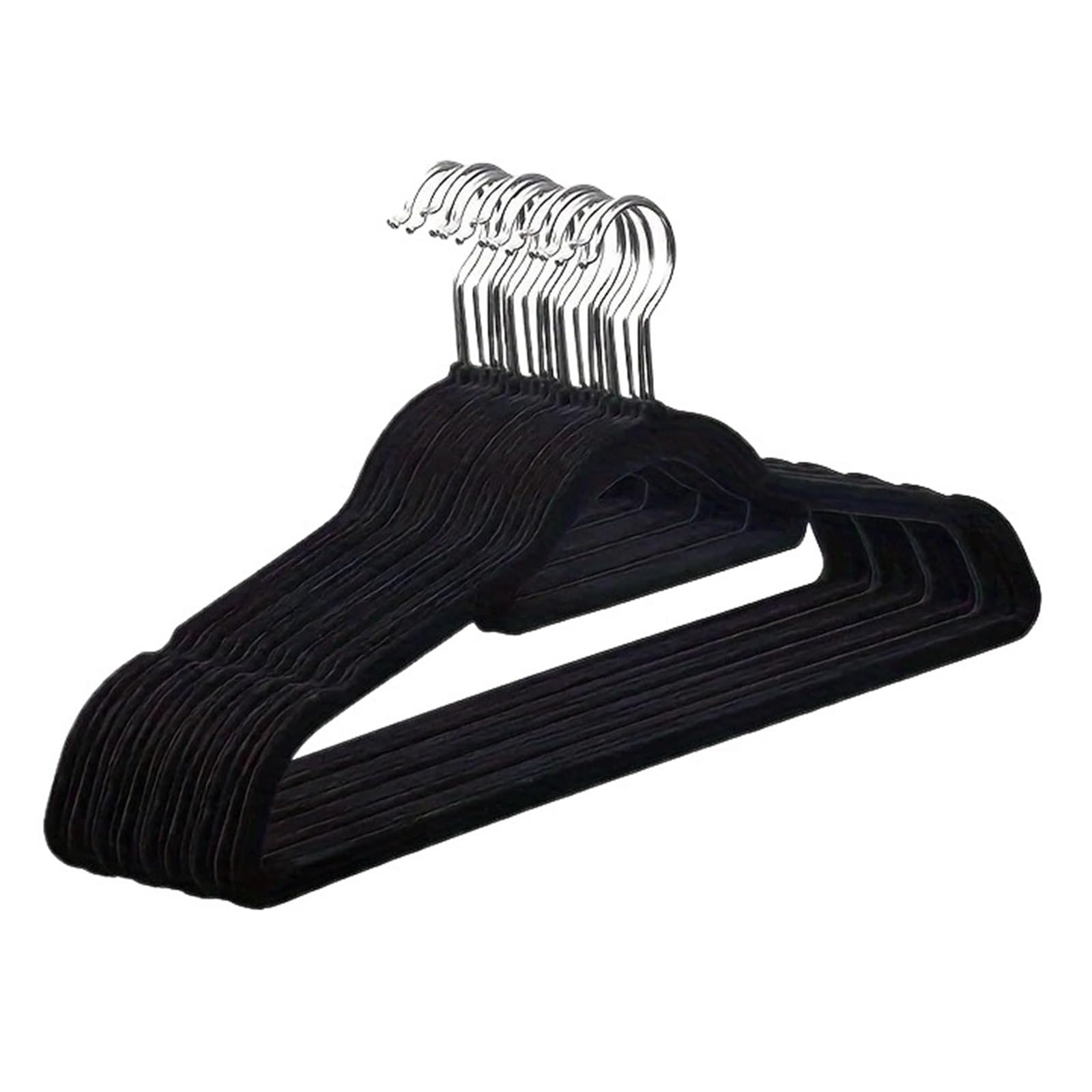 Hangers Multifunctional Plastic Hanger Non-Slip, Saving Space, Suitable for Wardrobes(Black 10pcs)