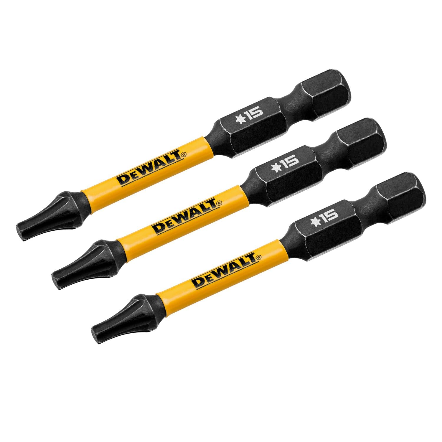 DEWALT FLEXTORQ Torx T15 Bits 3Pk, 1/4 x 2-1/4in for Impact