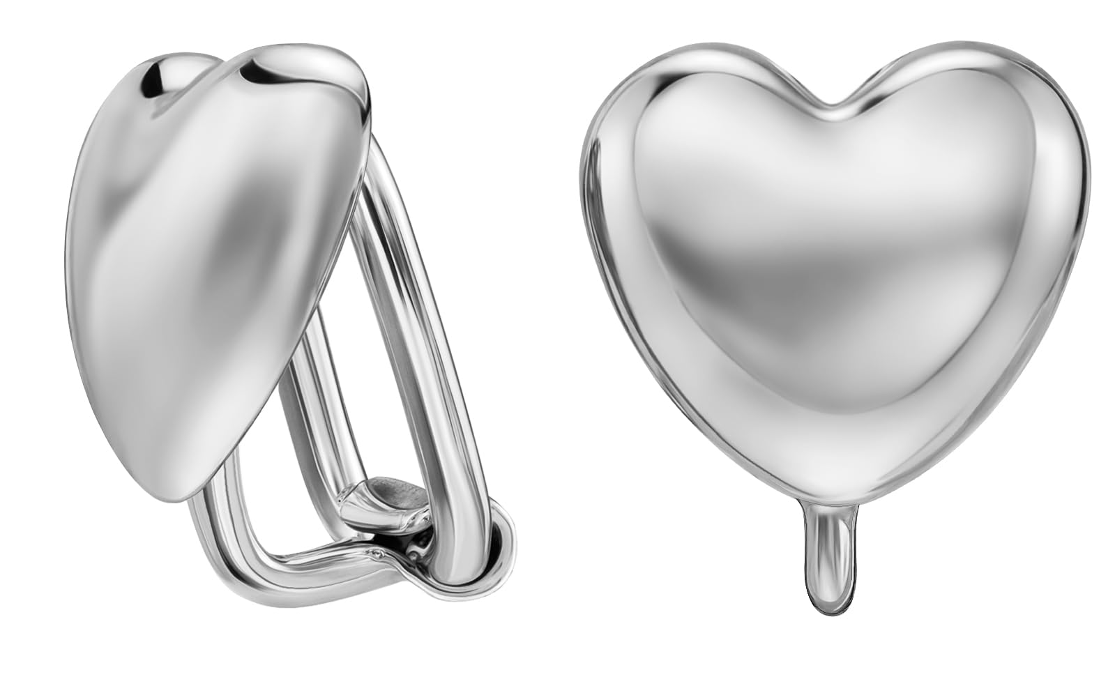 Traveller Ohrclip - Silberfarben - Herz - 11 x 10 mm - Platiniert - 157795