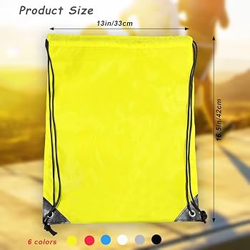 6 Pcs Drawstring Backpack Bags, Portable Tote Sport Storage