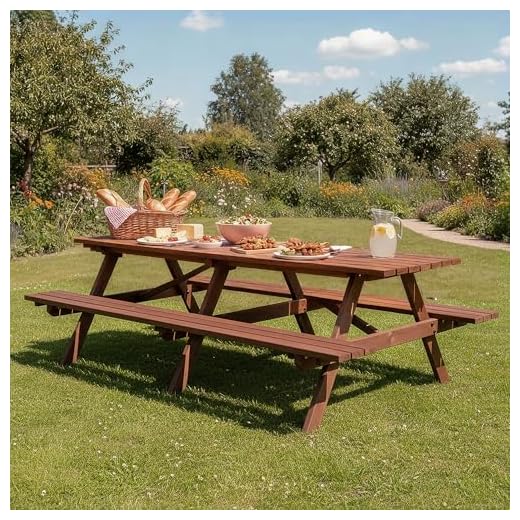 Hohuqeri 8FT Picnic Table Bench Set