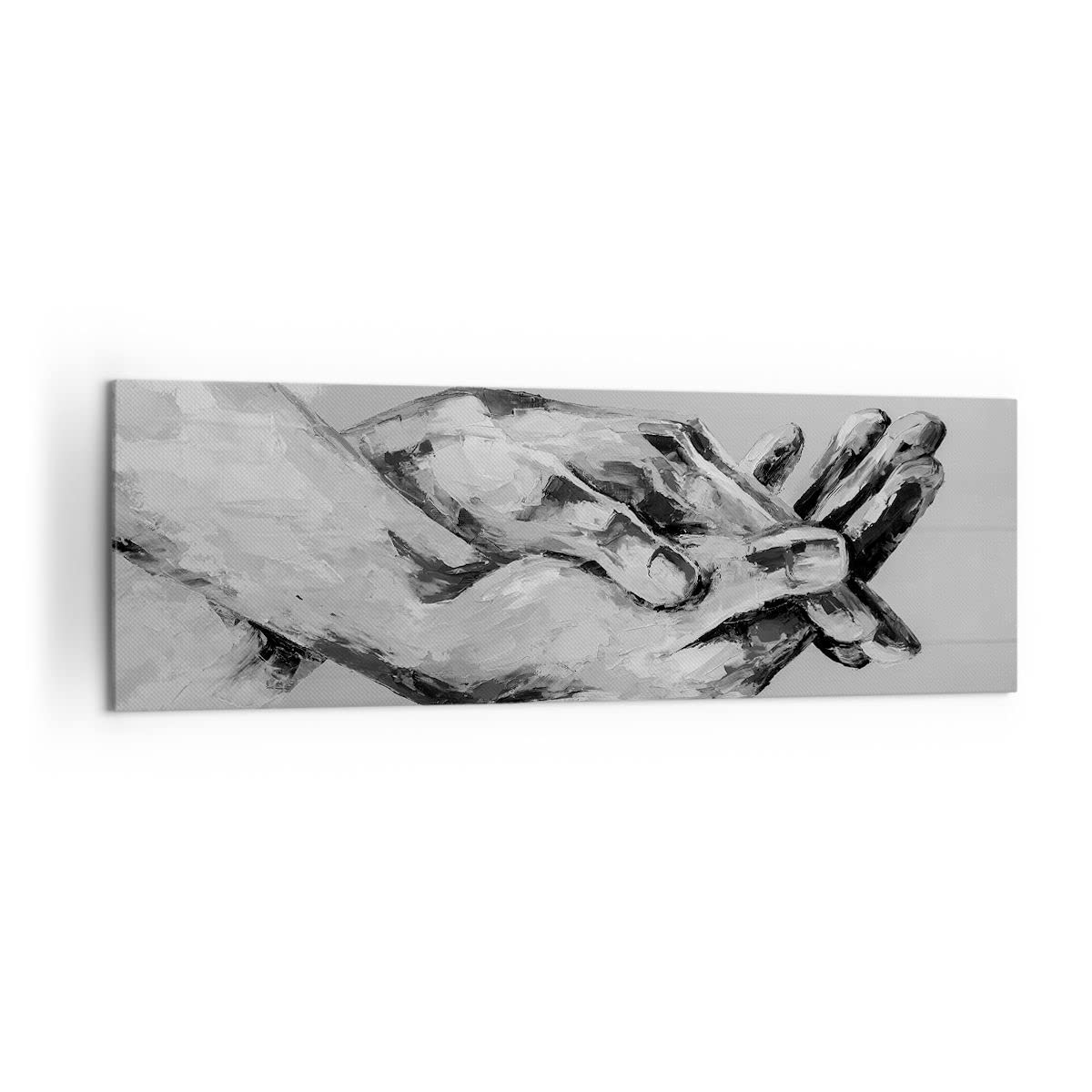 Lienzos decorativos 160x50cm Cuadro Sobre Lienzo Moderno Escrito A Mano Manos Blanco Y Negro Grande XXL Dormitorio Cuadros Pared Imágenes Cuadros Decoracion Salon Wall Art Prints Decor AB160x50-4566