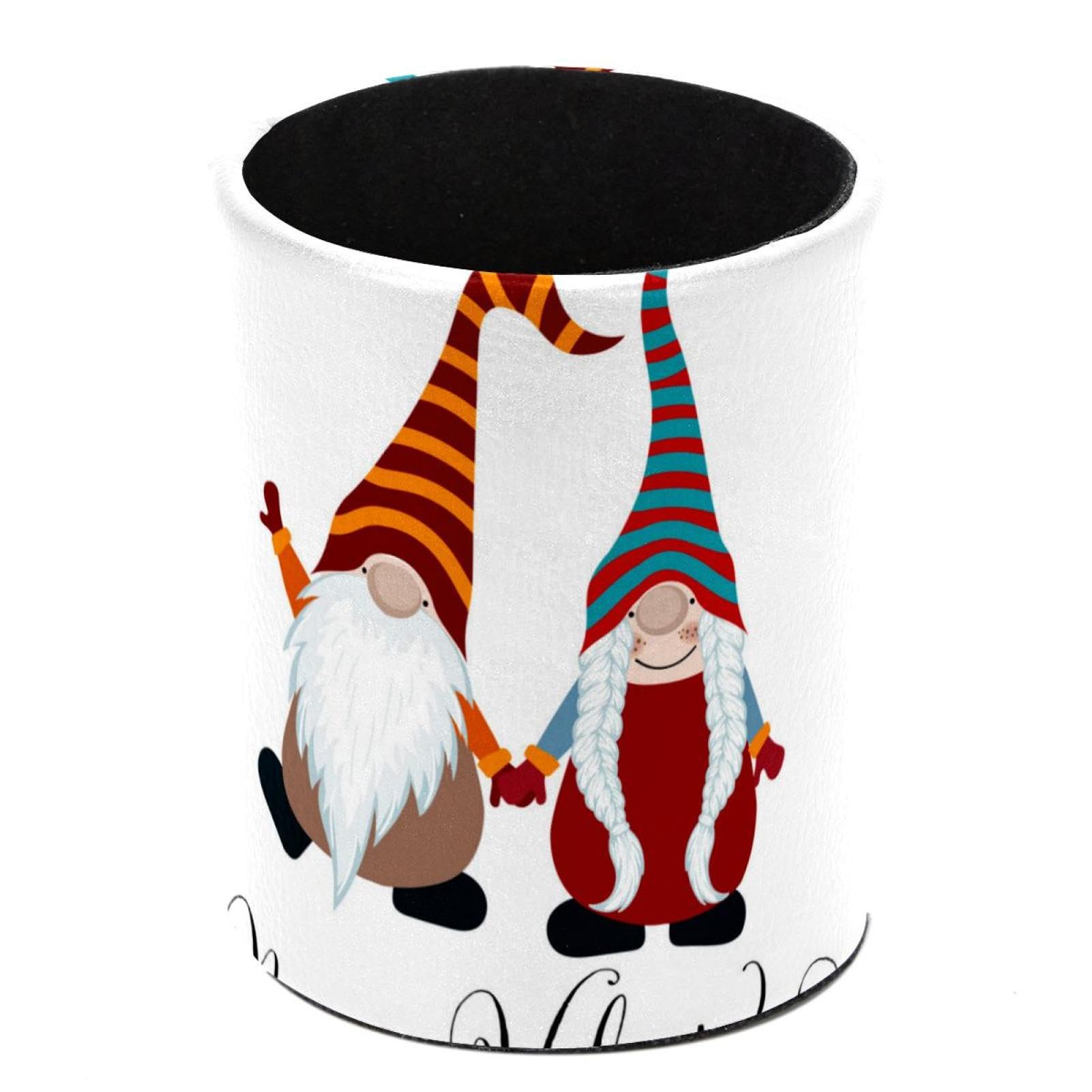 FWJZDSP Pencil Pen Holder Cup, Desk Accessories Holder, Makeup Brush Storage Organizer, Valentines Gnomes Love Desktop Stationery Organizer for Office School Home Supplies