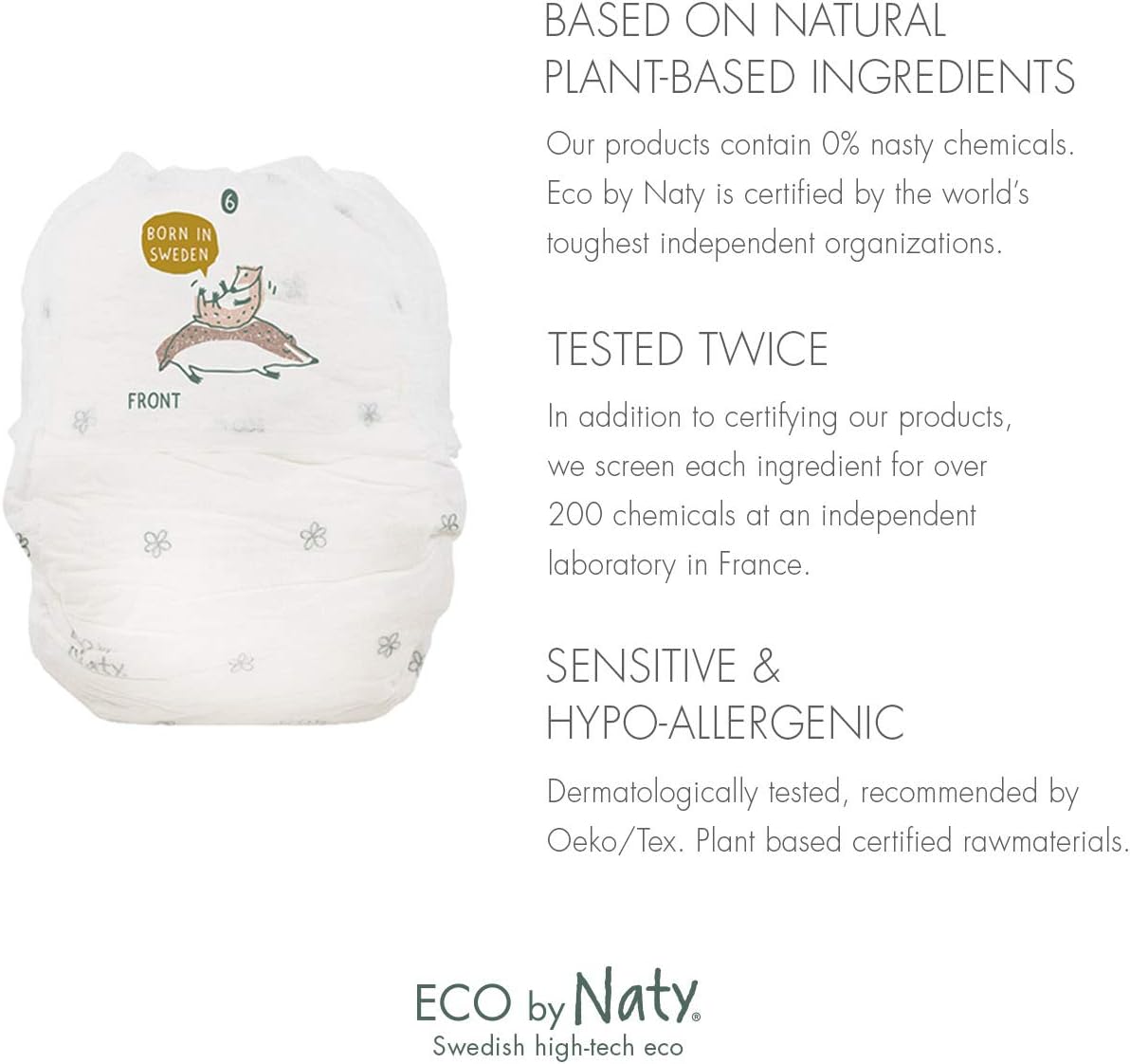 Eco by Naty Pull-Ups Training Pants, Plant-Based and No Nasty Chemicals, 4T-5T (Size 6), White, 18 Count (Packing may vary) : Everything Else