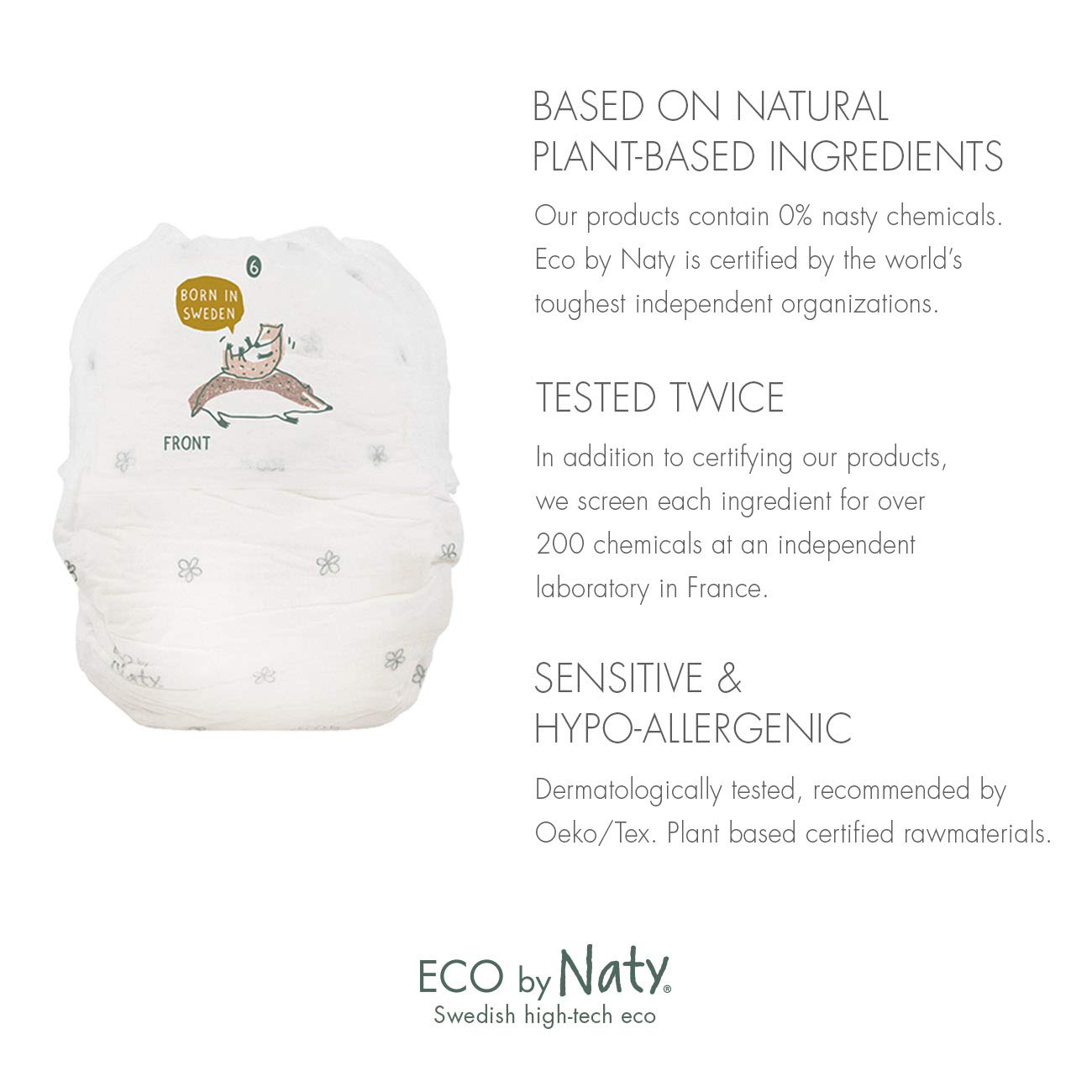 Eco by Naty Pull ups/Nappy Pants, Size 6, 18 Nappies, +16 kg, Plant