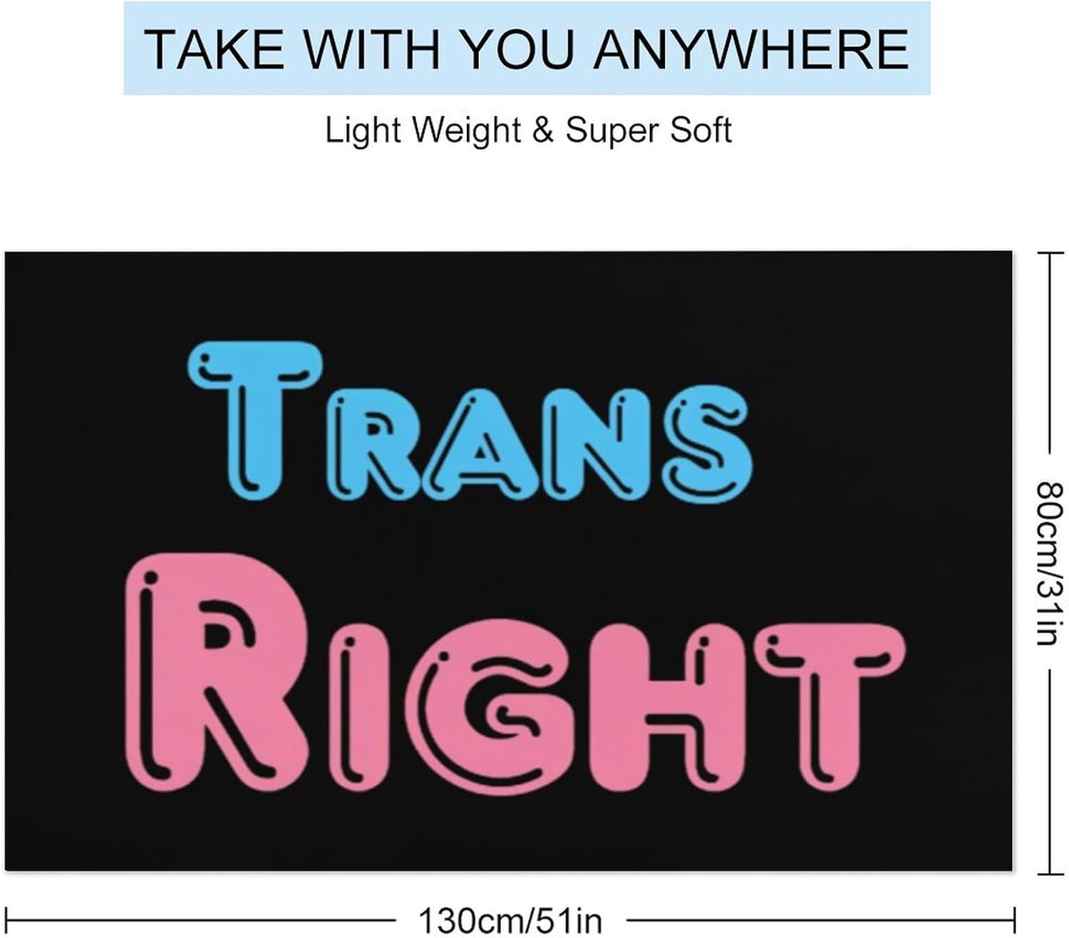 Trans Right Oversized Beach Towel Soft Absorbent Pool Bath Swim Towels for Adults Travel Vacation Gifts 130x80cm