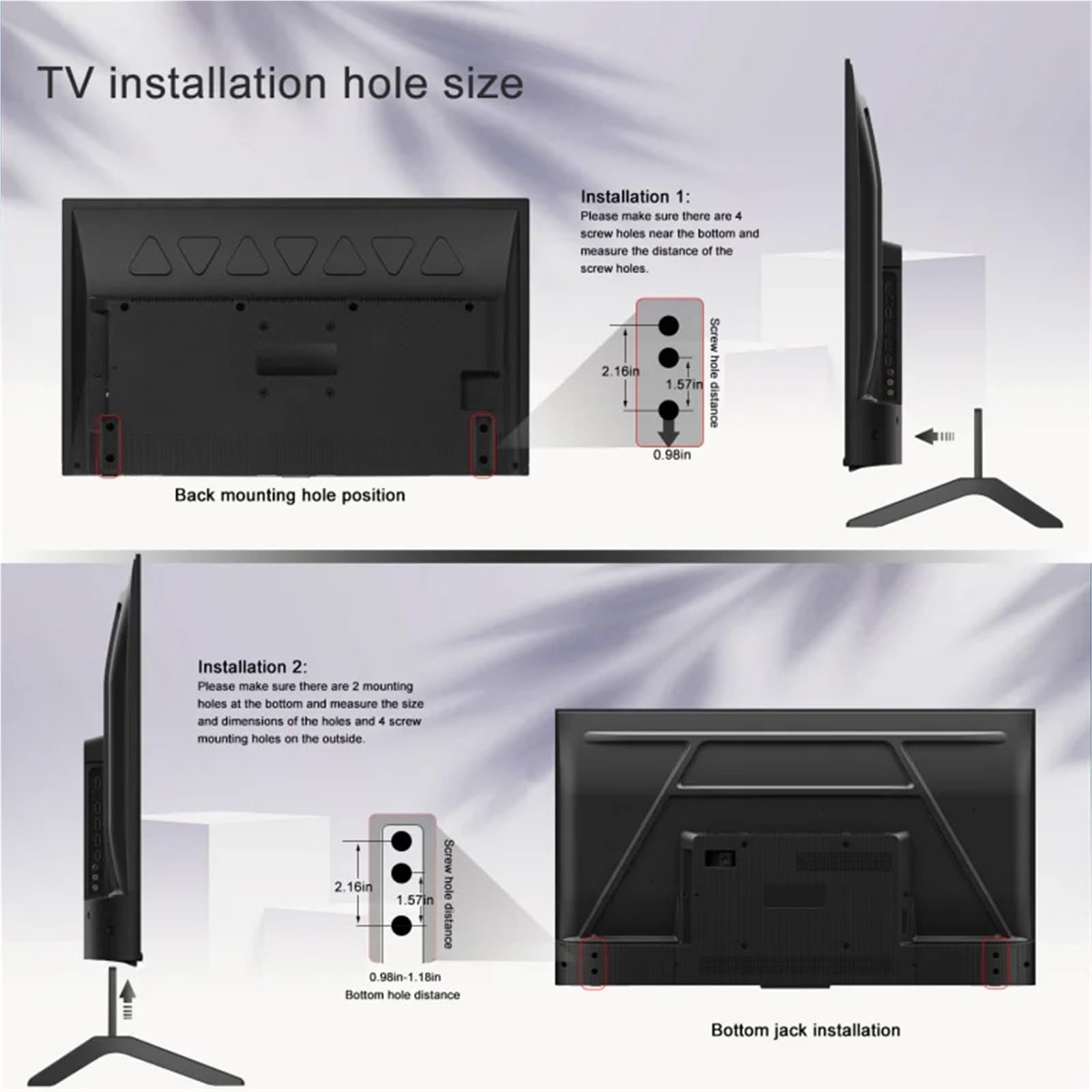 INFRI 2 soportes universales para TV, base de TV LCD, LED, altura de la pantalla, patas elevadoras de altura, soporte de mesa para televisión