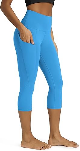 Miniatura 395 de ODODOS - Leggings tipo capri de mujer, no se traslucen y modelan el abdomen, con cintura alta y bolsillos; para hacer yoga, atletismo, ejercicio