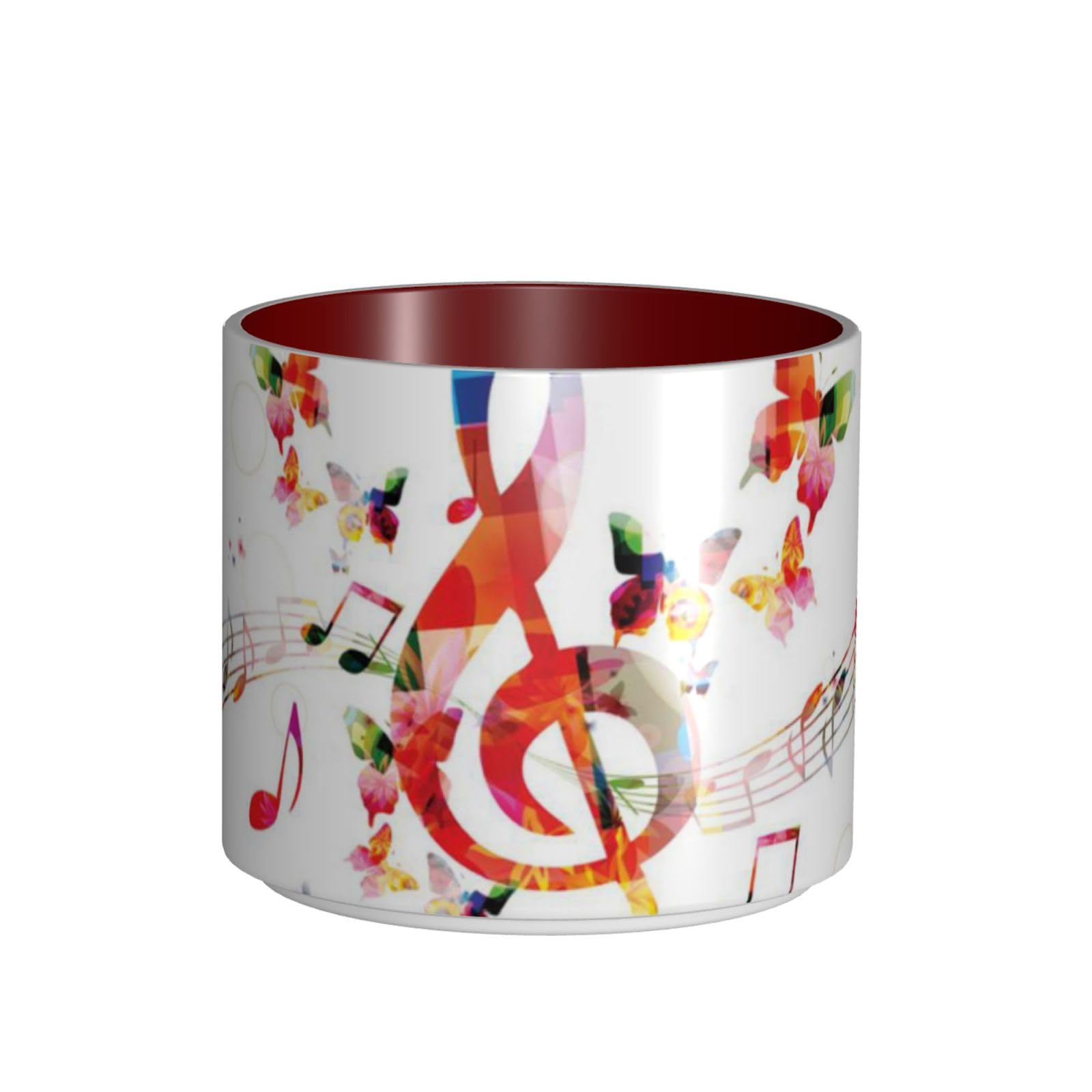 Tazza da caffè in ceramica con stampa a farfalla Musica