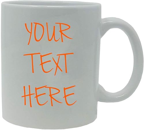 Miniatura 7 de Taza de café personalizada de cerámica blanca con texto personalizado de 11 onzas personalizable blanco