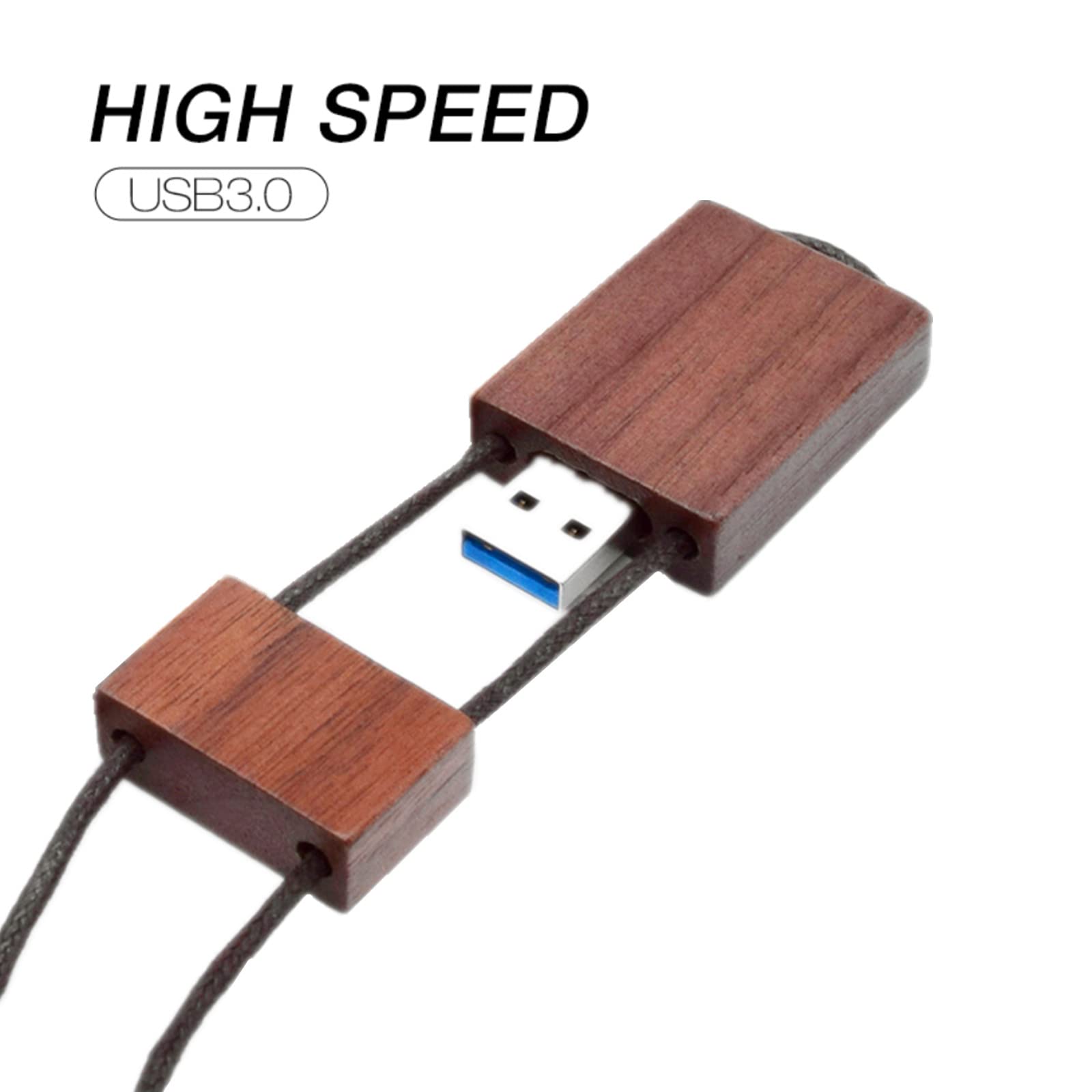 Chiavetta USB 3.0 ad alta velocità con Album Fotografico Personalizzato Scatola di legno Pendrive Memory Stick Regali Fotografici Archiviazione Esterna per Video, Foto (256GB)