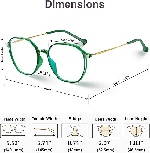 Miniatura 7 de VISOONE Gafas ligeras TR90 de bloqueo de luz azul con protección ocular antirreflejo para mujeres y hombres RANE