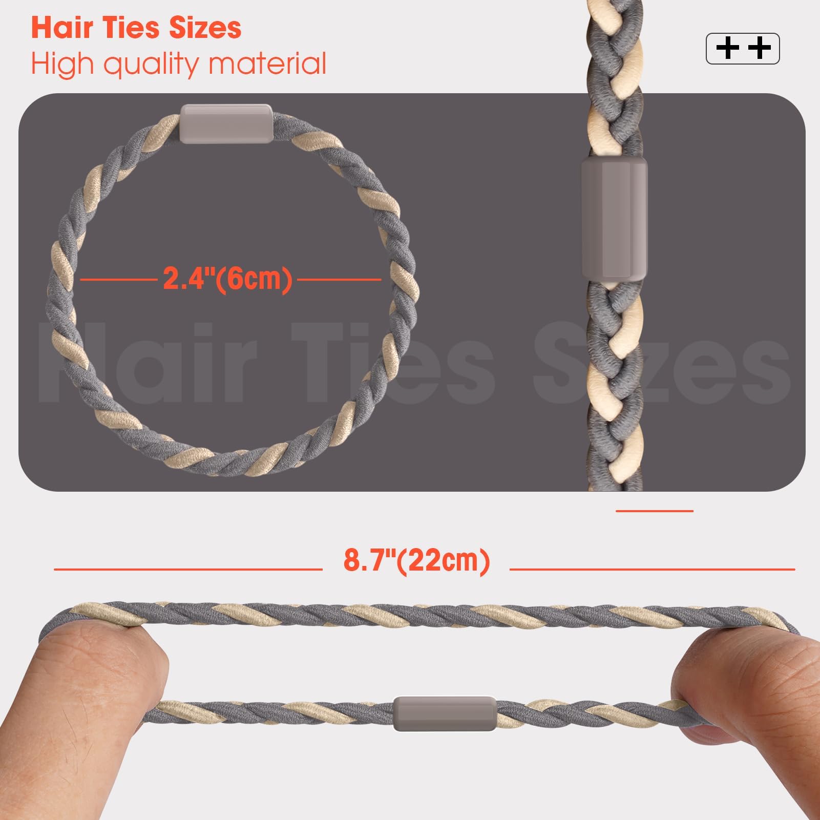 EasYoung 10pcs Braided Mens Hair Ties for Guys for Buns Curly Thick Dense Hair Elastic Hair Ties For Men & Women - Image 4