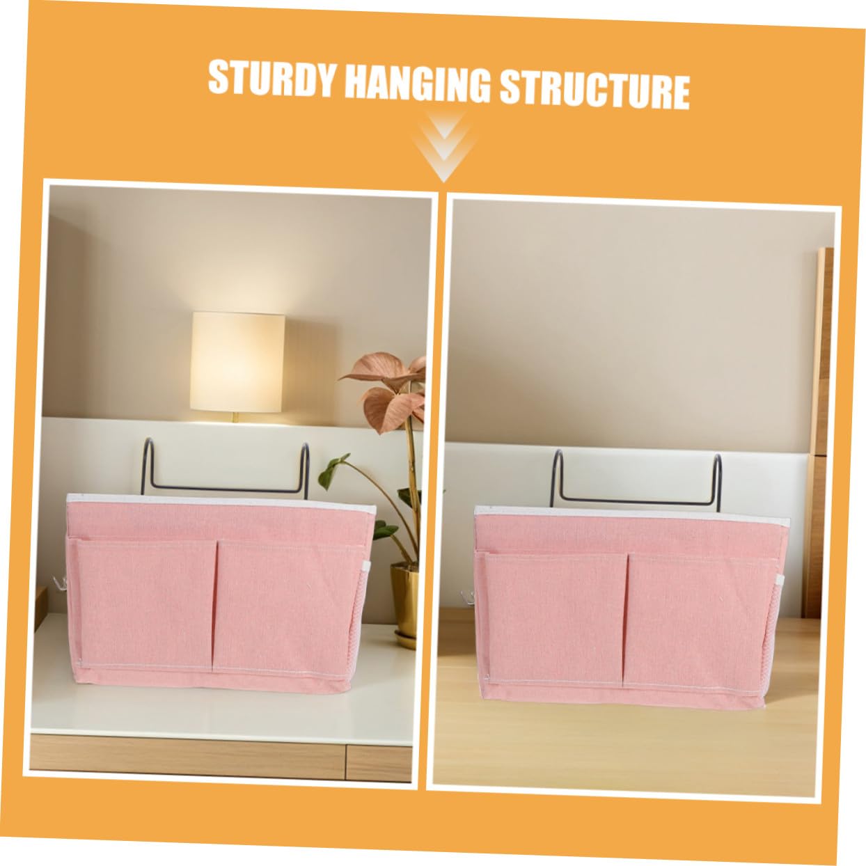 HEALLILY 2pezzi Borsa Portaoggetti da Appendere Contenitore Sospeso per Dormitorio e Camera da Letto Organizer in Tessuto con Tasche per Libri e Articoli Vari
