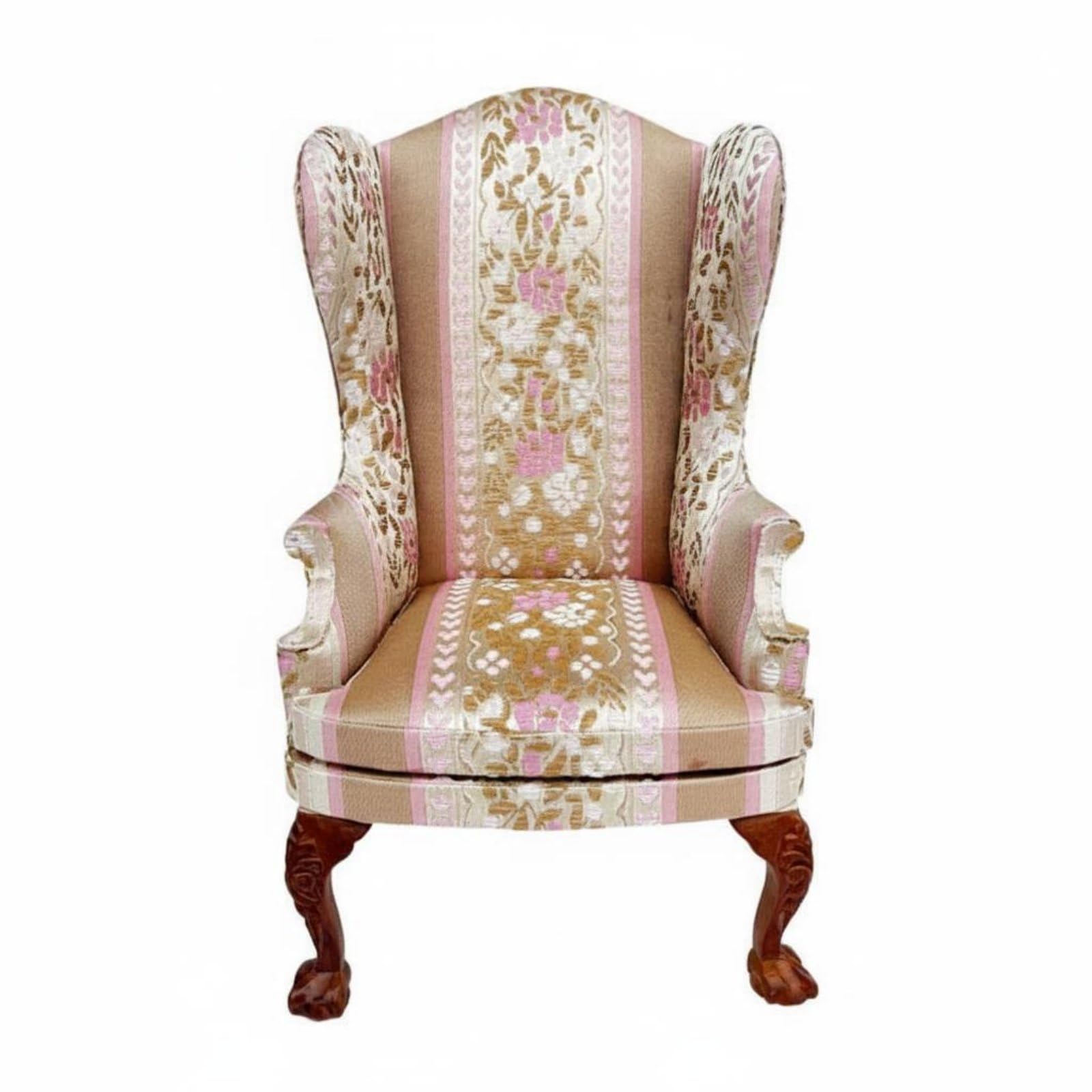 predolo 1:6 Scale Armchair Handmade Dollhouse Wingback Chair Elegant Vintage Design Dollhouse Seating for Collectors