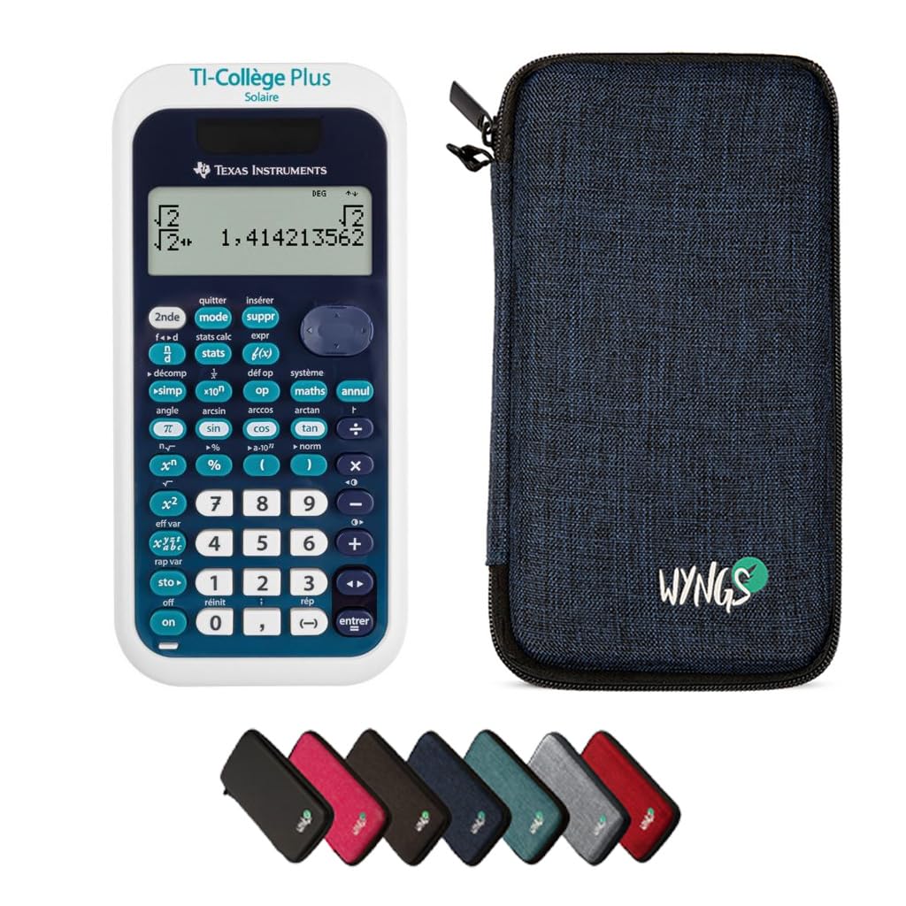 Calcuso Pack Standard : Ti Nspire Cx Ii-T Cas + Étui De Protection Wyngs Bleu + Livre Technique