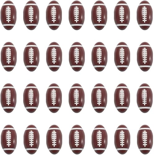 50 cuentas acrílicas opacas estilo artesanal, artículos deportivos, cuentas acrílicas de rugby, cuentas espaciadoras de fútbol americano, cuentas