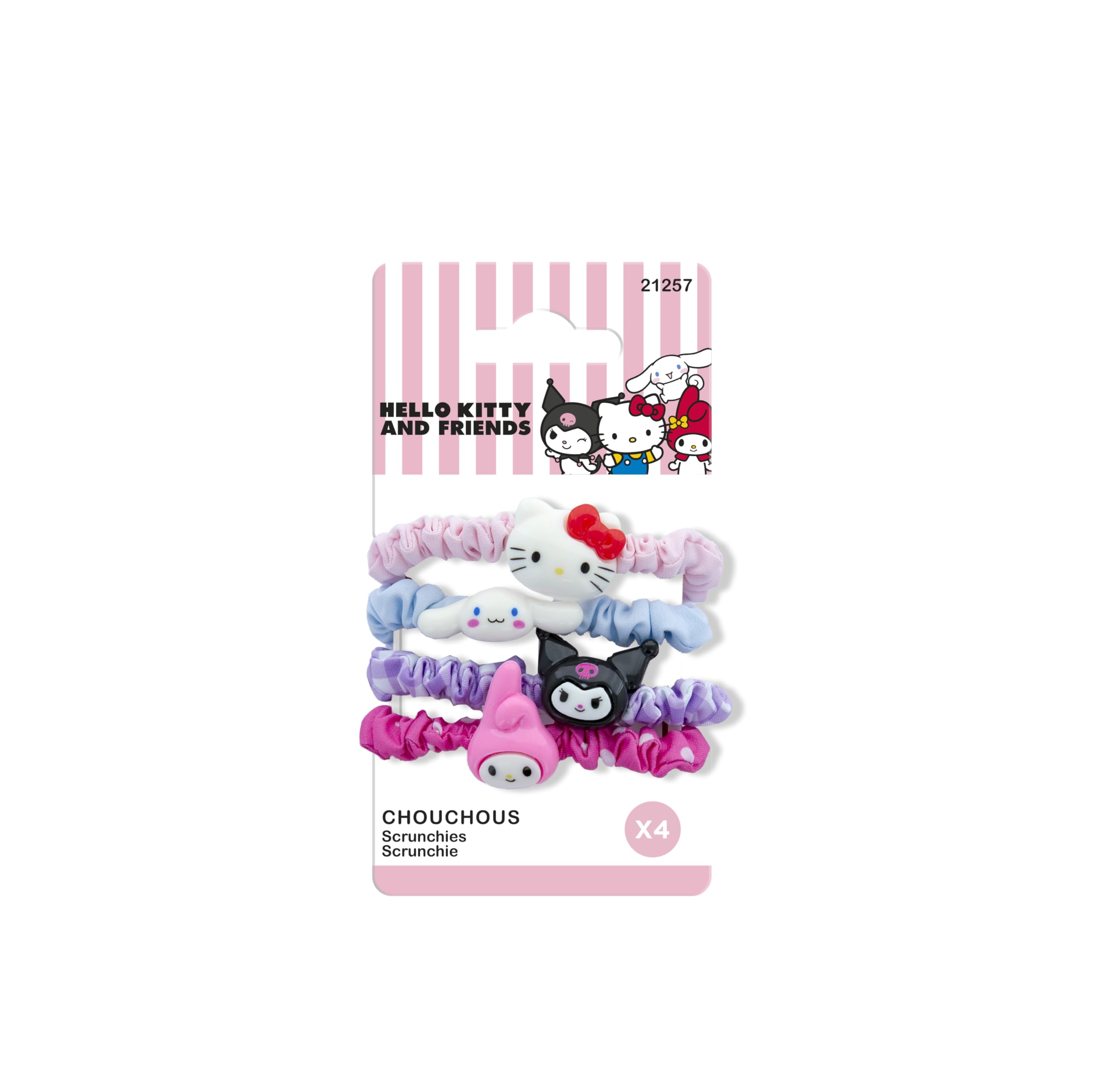 Hello Kitty – Set of 4 Mini Hair Scrunchies – Official Sanrio Product