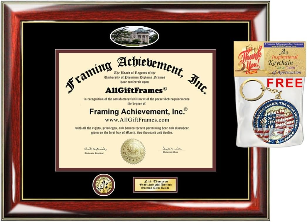 Amazon.co.jp: アメリカ大学卒業証書フレームキャンパス画像with
