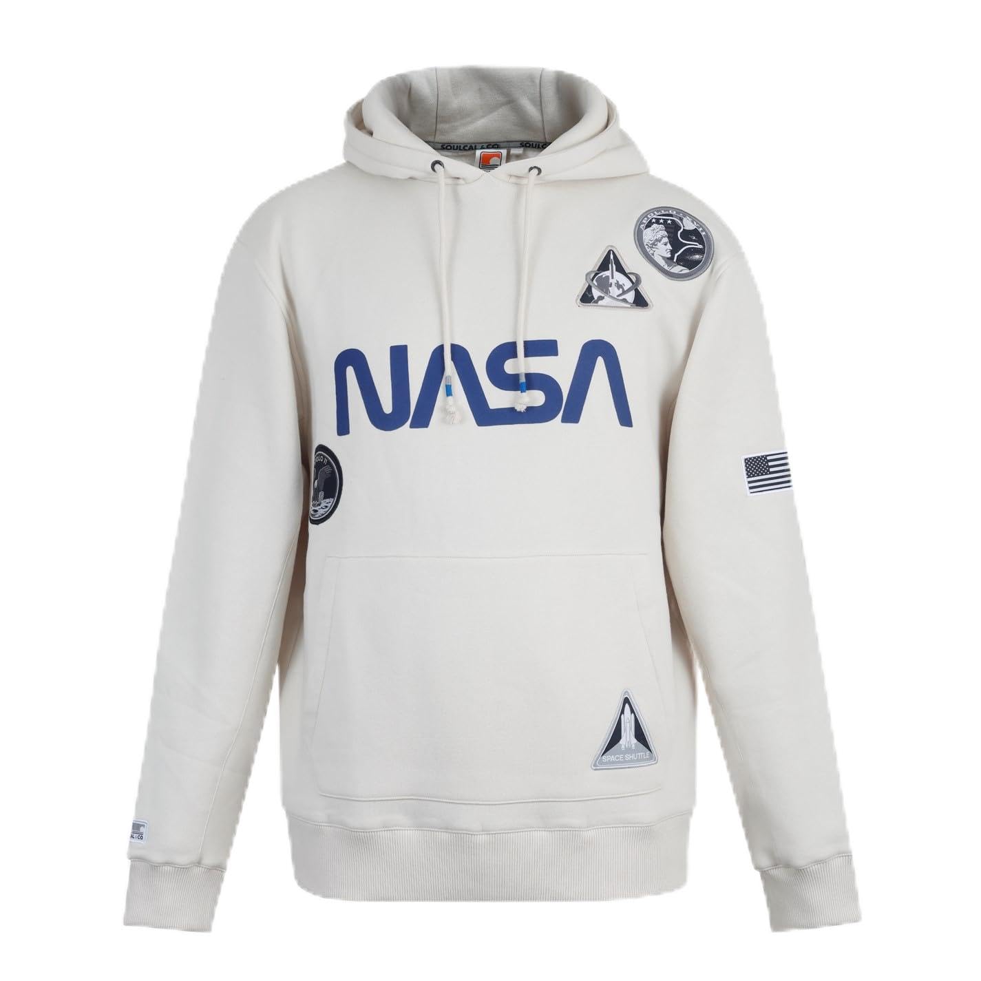 Soul Cal Mens NASA Hoodie Off-White M