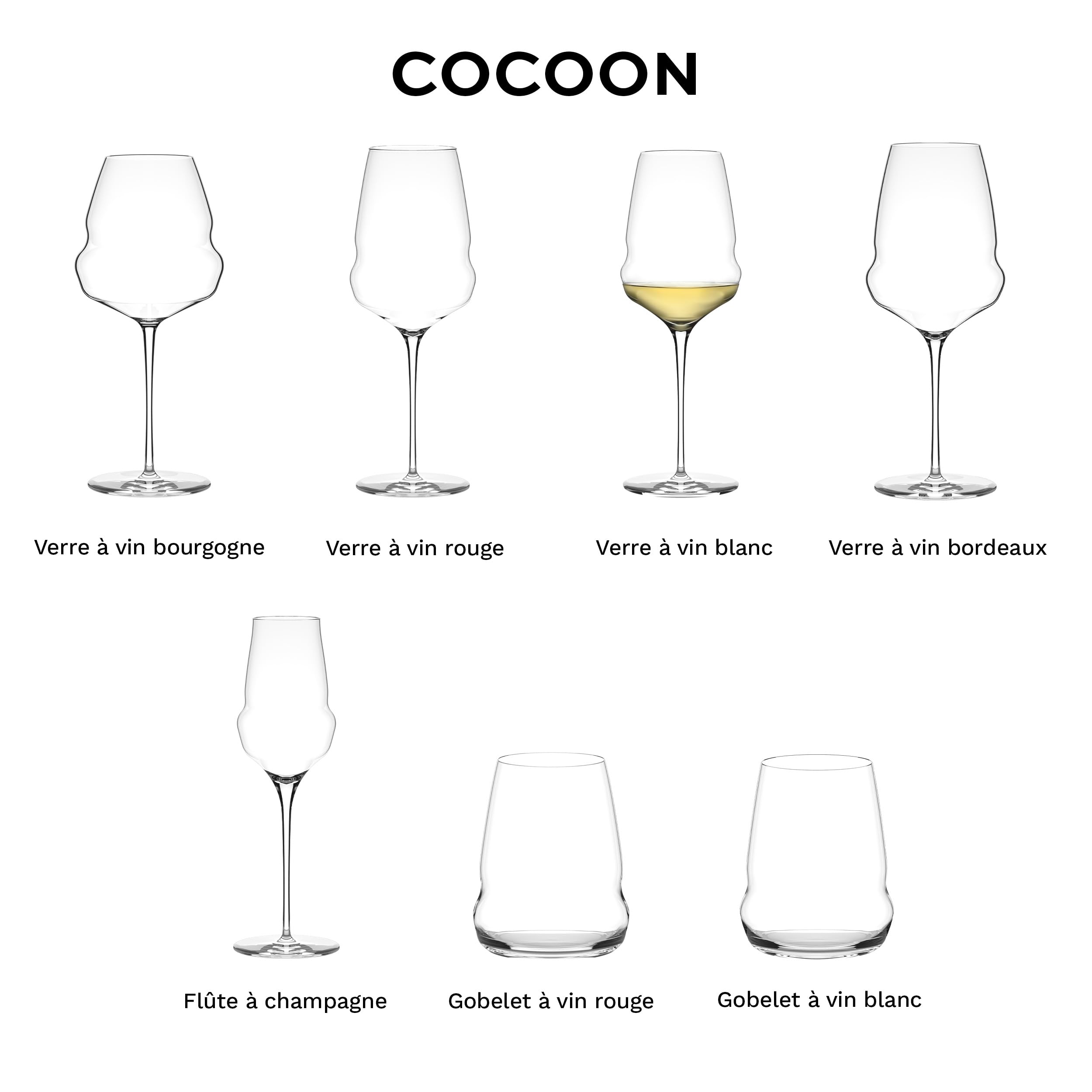 Stölzle Lausitz Verres à Vin Blanc Cocoon Lot de 6, 485 ml – Verres Exquis pour Vin Blanc & Apéritif – Verres à Vin en Cristal Élégants – Résistants au Lave-Vaisselle