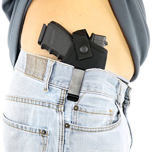 ComfortTac Concealed Carry Holster - Carry Inside The Waistband IWB or Outside The Waistband OWB - Size 4 is Compatible with Glock 19 23 25 30 32 38 Springfield XDs XDe and Similar Guns (Right)
