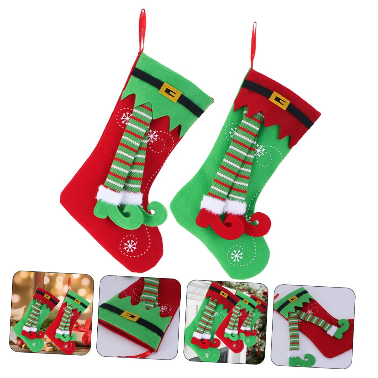 TOPBATHY 8 STK Bein Weihnachtsstrumpf Weihnachtsstrumpfbeutel Weihnachtsstrumpf Zum Aufhängen Weihnachtsstrumpf Strumpf Für Den Weihnachtsbaum Weihnachtstüten Mit Süßigkeiten Stoff