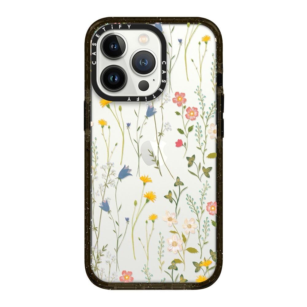 CASETiFY Impact Case for iPhone 13 Pro - Dreamy Floral Pattern - Clear Black