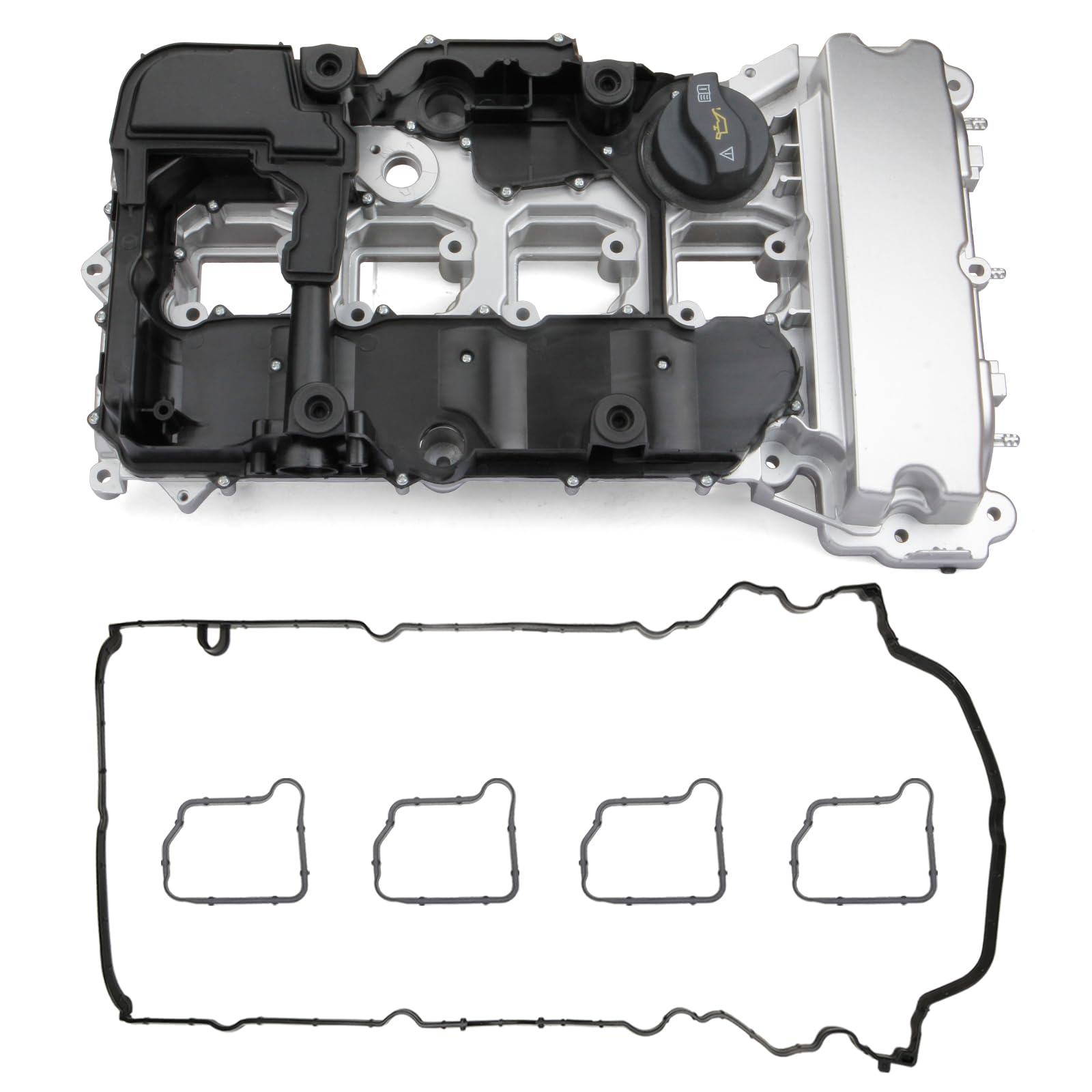 Photo 1 of MITZONE Upgrade Aluminium Engine Valve Cover Compatible with Mercedes Benz C250 SLK250 2012-2015 1.8L Replace 