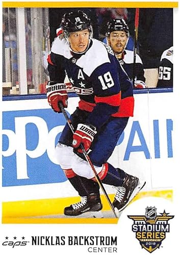 Miniatura 1 de 2018-19 Panini NHL Stickers Hockey #518 Nicklas Backstrom Washington Capitals Stadium Series Official 2 1/2 Tall x 2 Inch Wide NHL Album Sticker