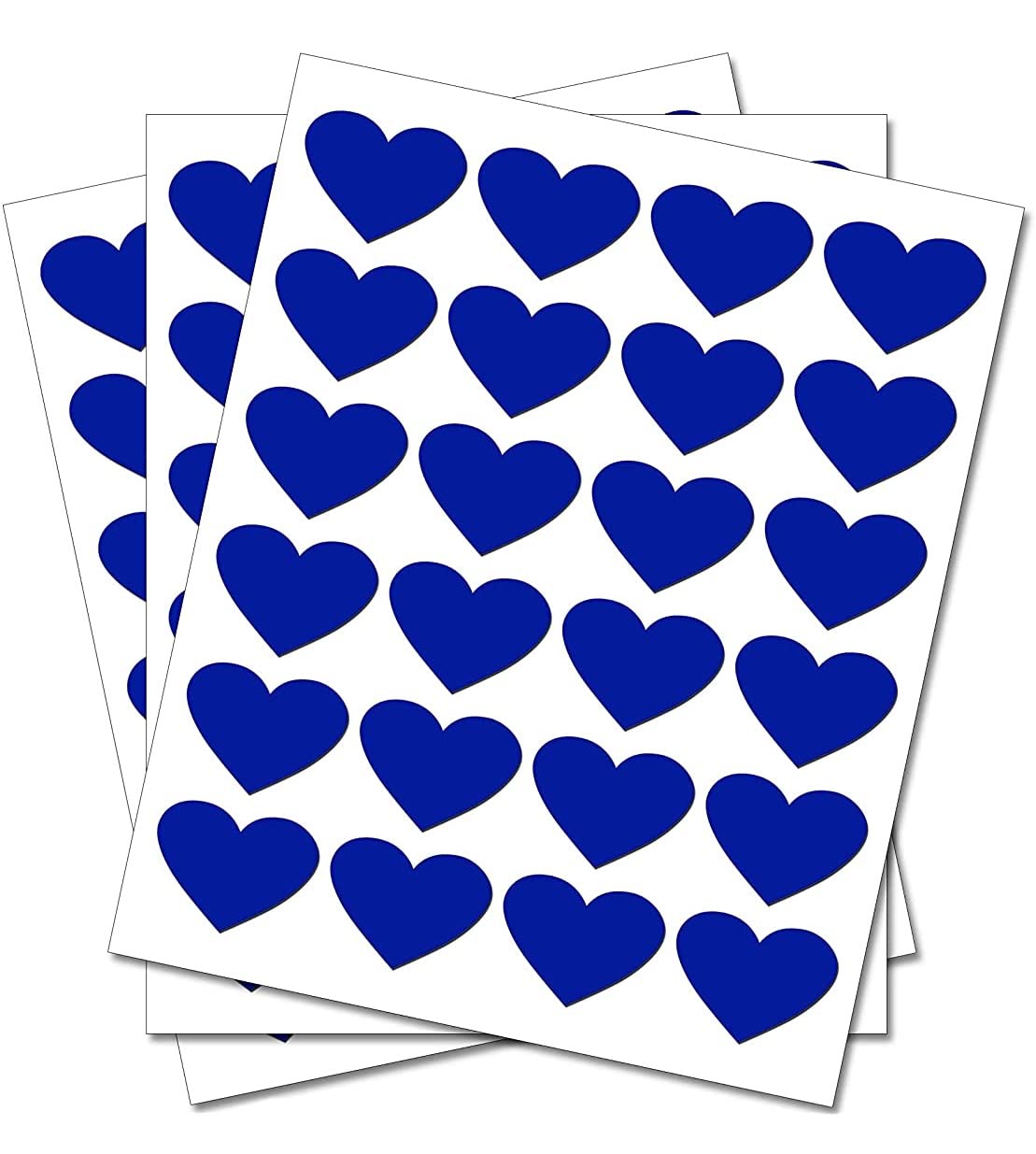 Party Decor Blue 80 Royal Hearts - Removable Self Adhesive Waterproof Durable Vinyl Stickers - Digitally Cut To The Sticker Shape - Size 25Mm