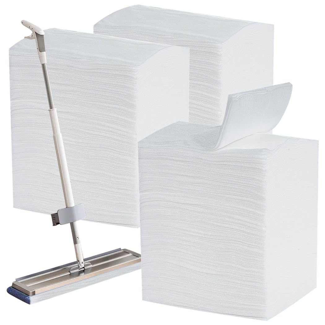 Paquete de 300 repuestos para fregona seca, paños desechables de 11 x 8.3 pulgadas, almohadillas de fregona secas, paños de limpieza del hogar, plumero electrostático para suelos y paredes